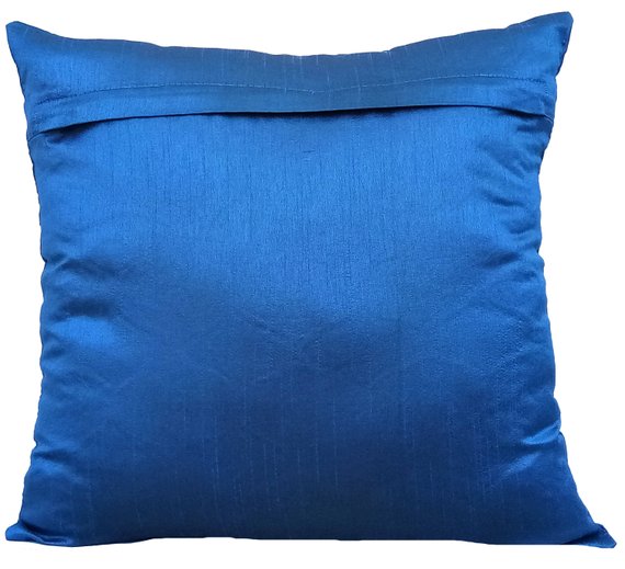 Aladdin Navy Blue Art Silk Throw Pillow Cover - Luxurious Decorative Cushion Case for Sofa, Bed & Home Decor