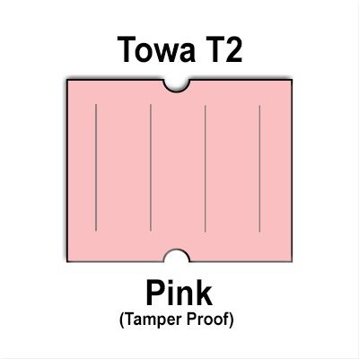Towa GL Compatible Pink Labels for Price Guns - 180,000 Count with Security Cuts | Retail & Warehouse Use