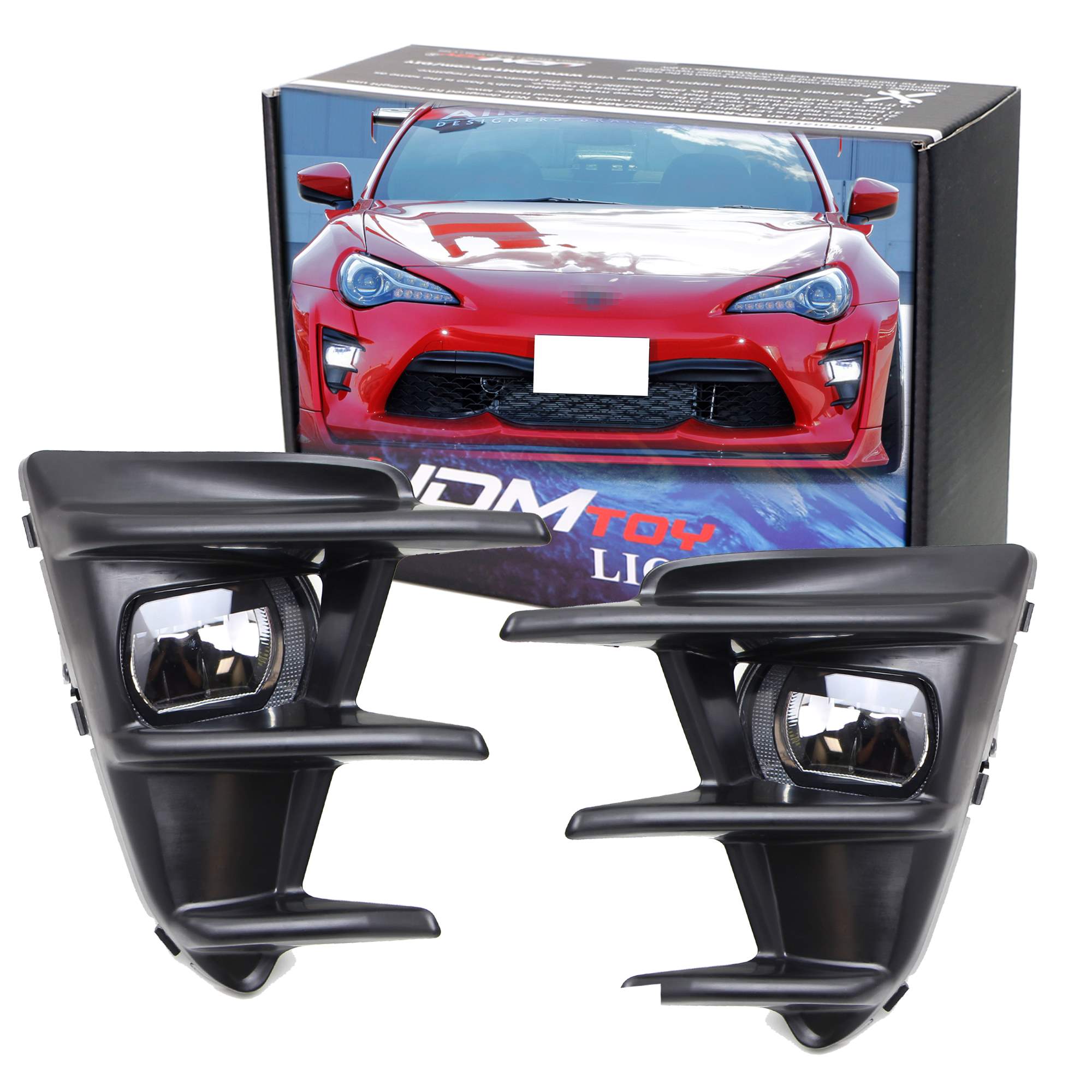 20W CREE LED DRL Fog Lights with Bezel Cover & Wiring Harness - Compatible with 2017-2021 Toyota 86 | High Visibility Daytime Running Lights for Enhanced Safety & Style