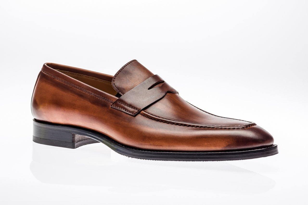 JOSE REAL AMBERES LOAFER - Genuine Italian Made Cognac Leather Slip-On Shoes for Men | Perfect for Business Casual, Office Wear & Formal Occasions