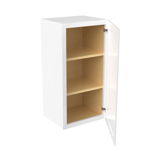 30 Inch Wall Cabinet - 15W x 30H x 12D - Aria White Shaker Style Bathroom & Kitchen Storage - Perfect for Small Spaces, Bathroom Organization & Kitchen Shelving