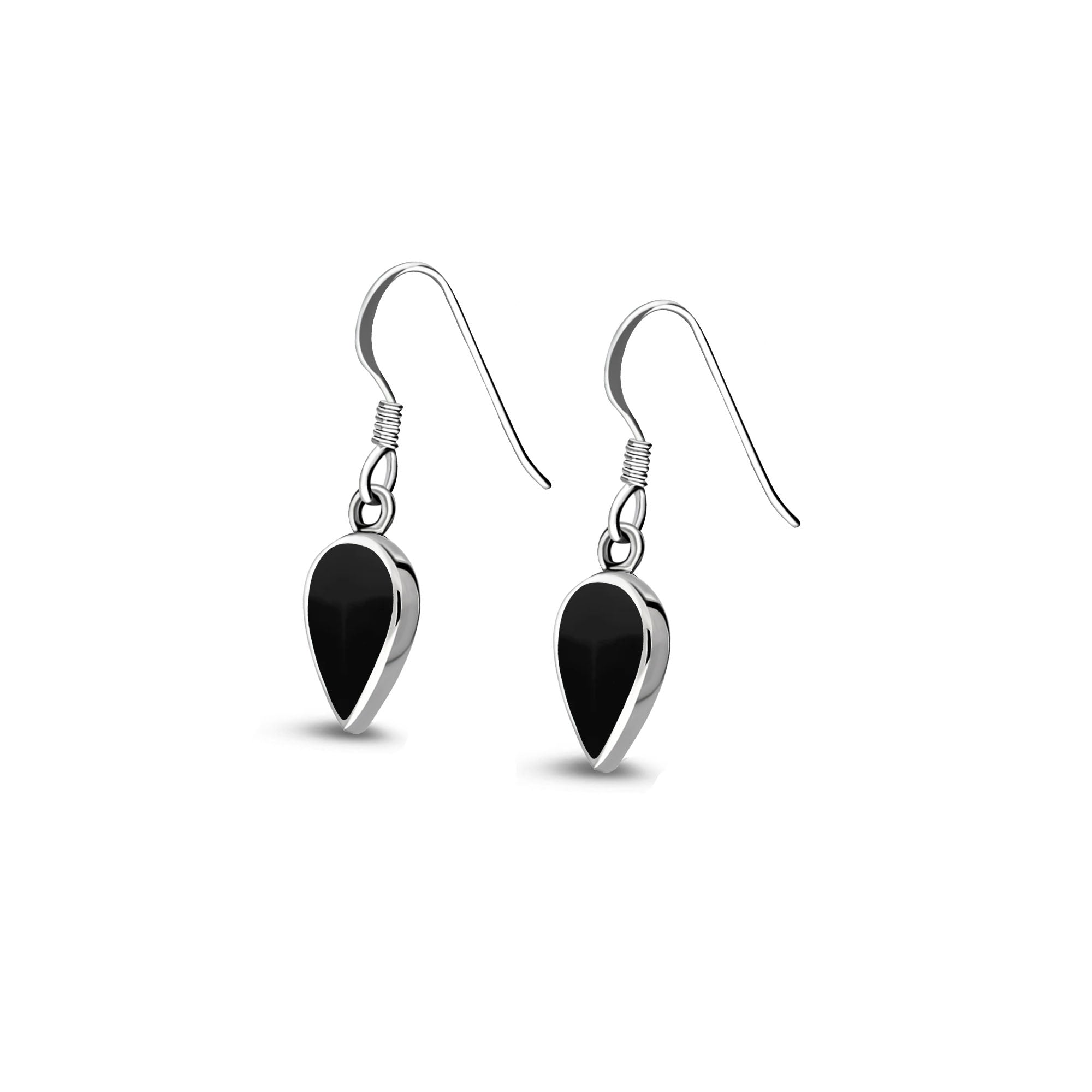 Whitby Jet Sterling Silver Inverted Teardrop Earrings | Gothic Jewelry for Women | Perfect for Weddings, Parties & Evening Events