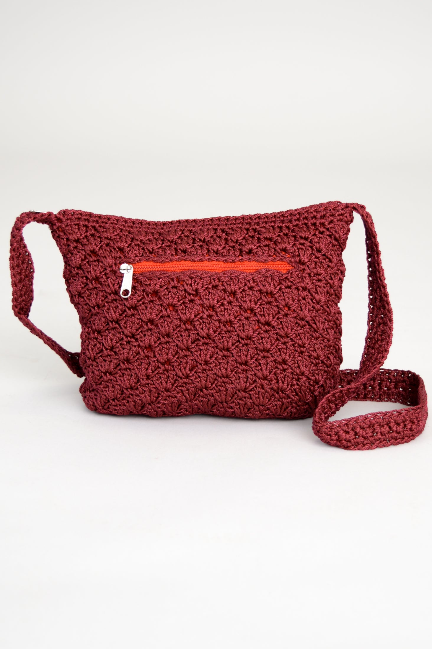 Handmade Crochet Medium Tote Bag in Red - Perfect for Beach, Shopping, and Everyday Use