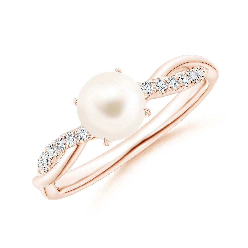 8mm Freshwater Cultured Pearl Necklace & Ring Set with Moissanite Accents - Elegant Jewelry Gift for Women, Perfect for Weddings, Anniversaries & Special Occasions