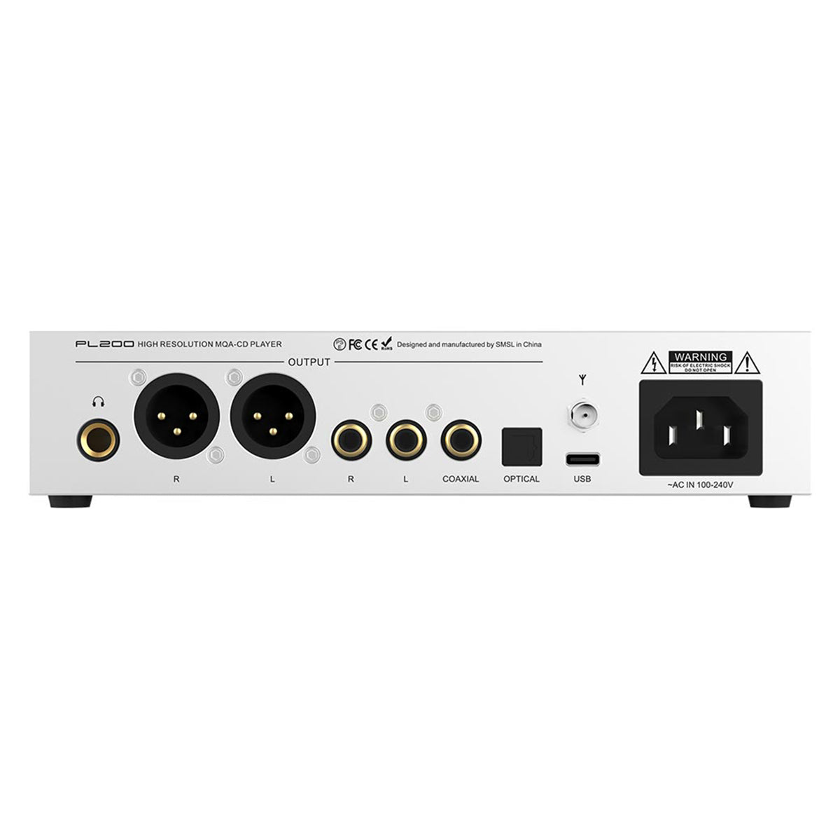 SMSL Audio PL200 High-Resolution CD Player - Premium Hi-Fi CD Player with Digital Output for Audiophiles | Perfect for Home Audio Systems & Music Listening Rooms