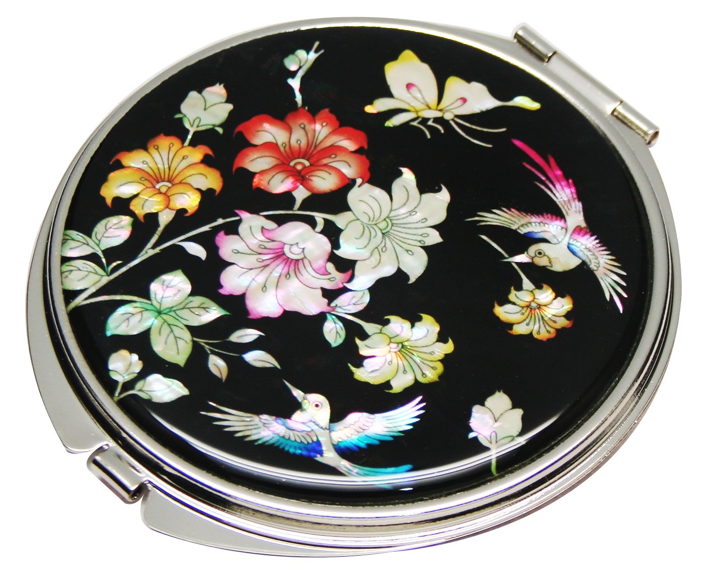 Pearl Compact Mirror 2X/1X Magnification - Travel Makeup Mirror for Women, Gift for Mom - Perfect for Purses & Travel