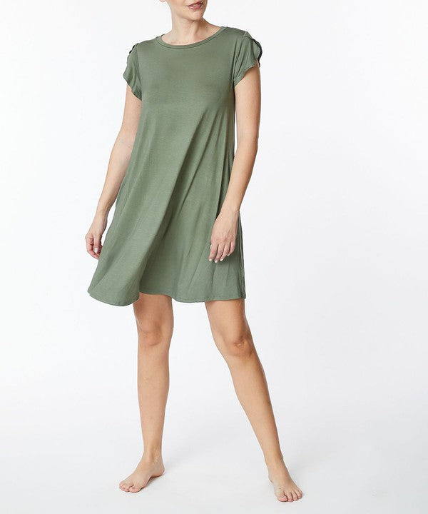 Elegant Bamboo Tulip Sleeve Dress for Women - Flowy Summer Dress for Casual Wear, Date Night & Beach Outings