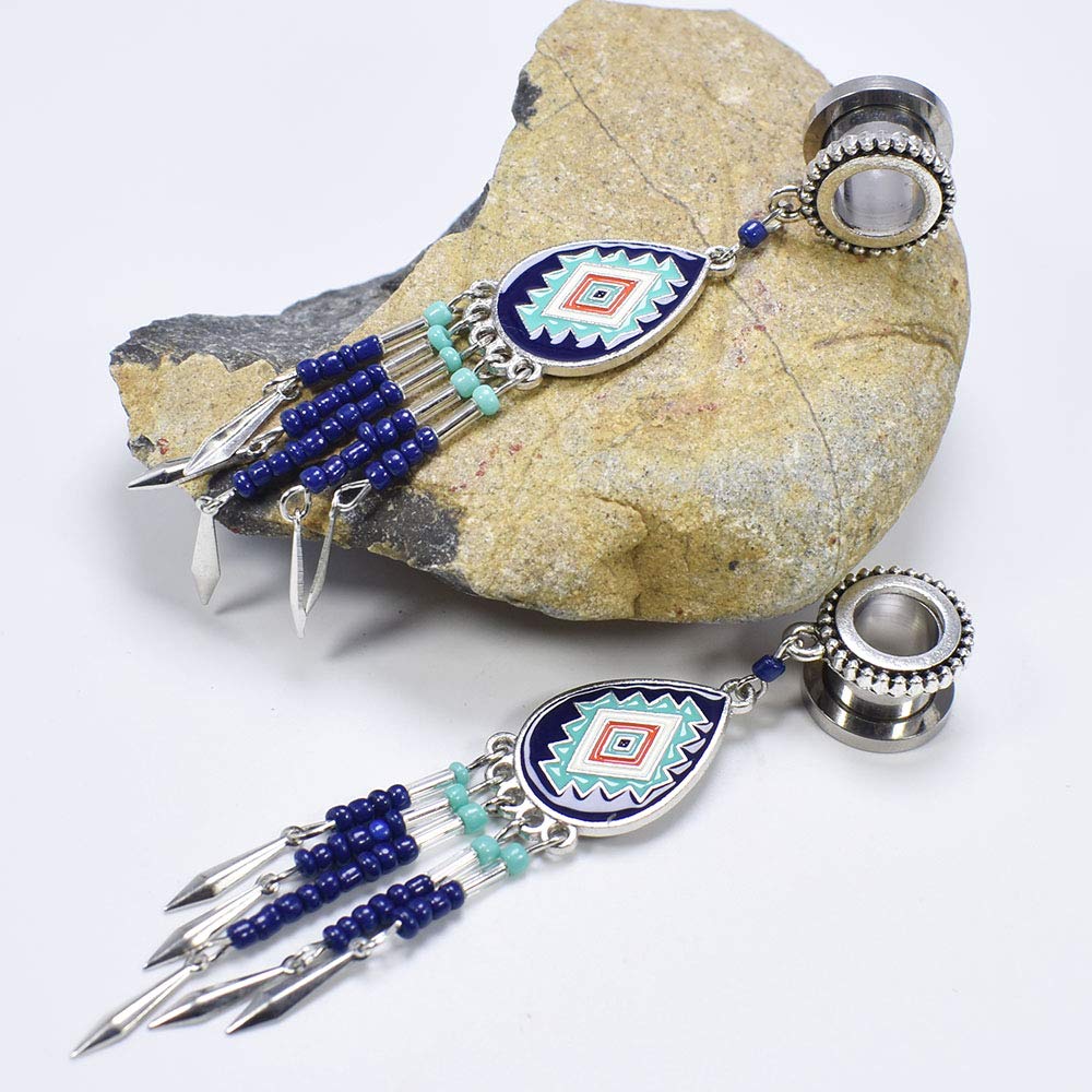 6-30mm Bohemian Style Pendant Ear Gauge Tunnel - Stretcher & Expander Plugs for Ear Piercing | Perfect for Stretching, Body Jewelry & Alternative Fashion