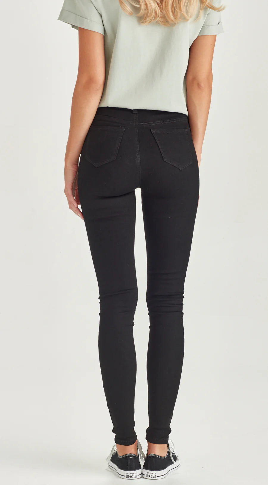 Rocker Tall Black Jeans for Women - High Waisted Skinny Denim Pants for Casual Wear & Night Out