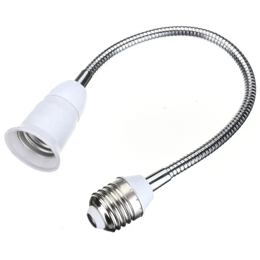 Flexible E27 Light Bulb Extender Adapter - 360° Adjustable Socket Extension for Hard-to-Reach Lamps & Fixtures - Perfect for Home, Office, and Workshop Lighting Solutions