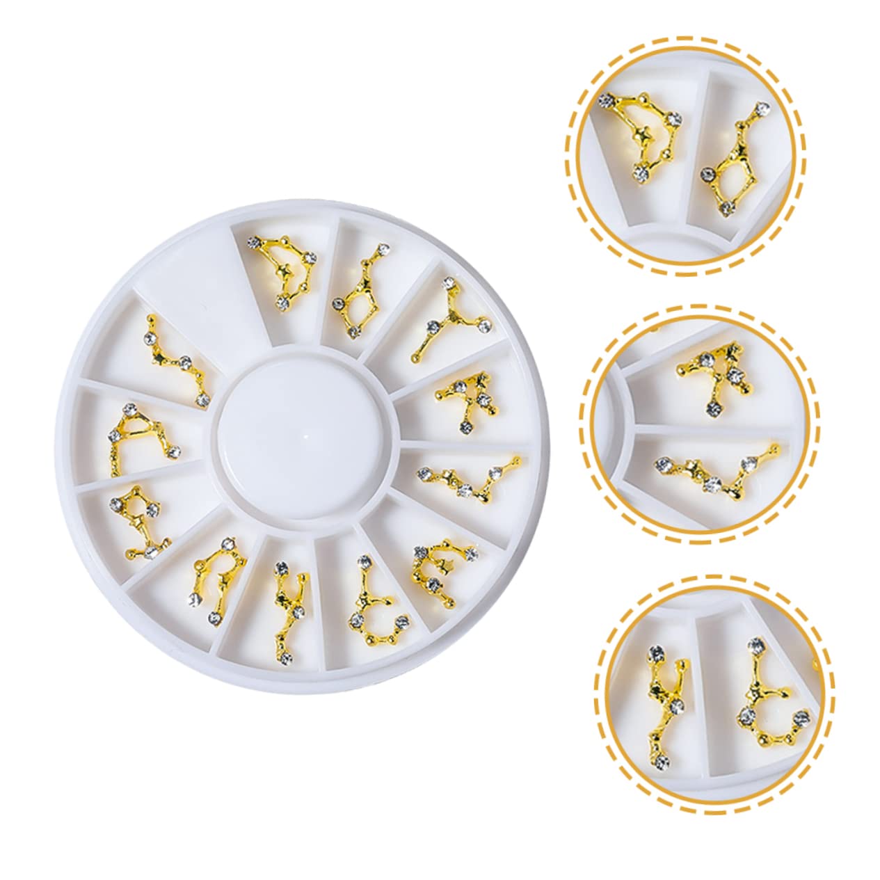 Minkissy 3D Nail Charms Set - Zodiac Signs & Personalized Nail Art Gems for DIY Manicure | Perfect for Nail Salons, Home Nail Art, and Special Occasions
