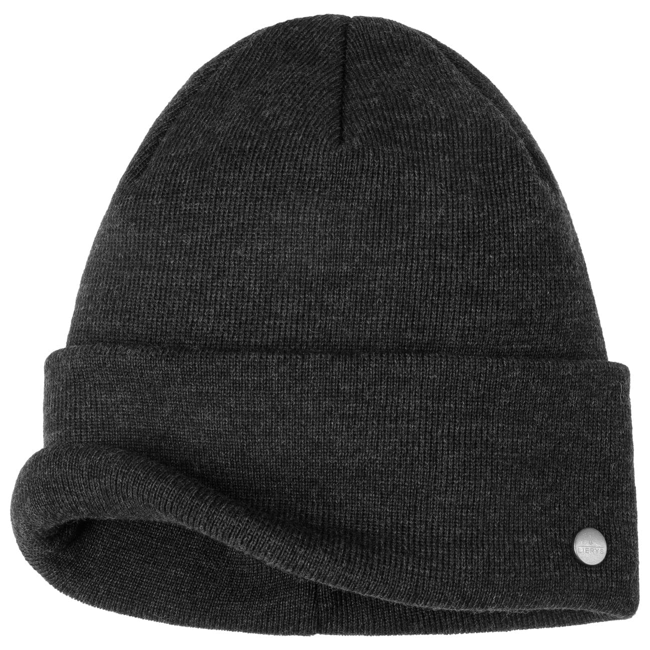 Lierys GOTS Certified Merino Wool Knit Hat with Foldable Cuff - Warm Winter Beanie for Outdoor Activities, Skiing & Hiking