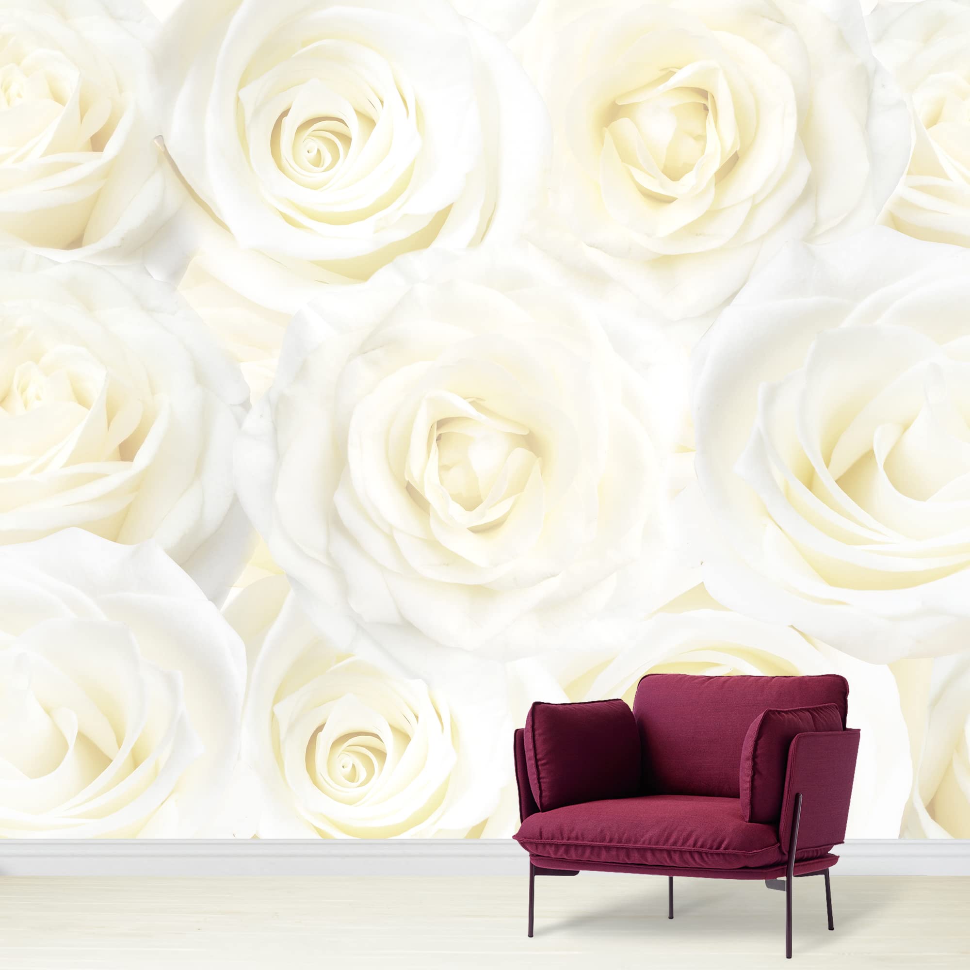 Wall26 - Creamy Soft Rose Pattern Pastel Wall Mural - Removable Peel and Stick Wallpaper - Home Decor for Bedroom, Living Room, Nursery - 66x96 Inches - Easy DIY Installation for Stylish Interior Design
