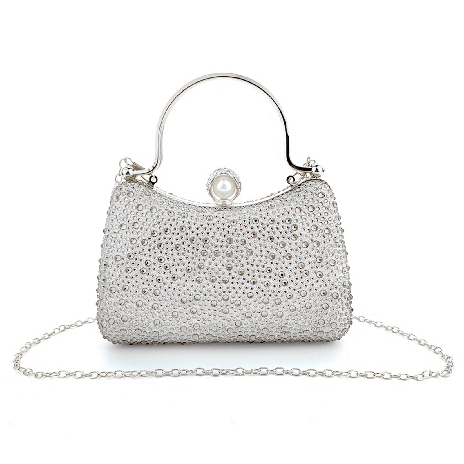 Elegant Rhinestone Evening Clutch Bag for Women - Sparkling Crystal Party Wedding Purse with Chain - Perfect for Formal Events, Prom & Special Occasions