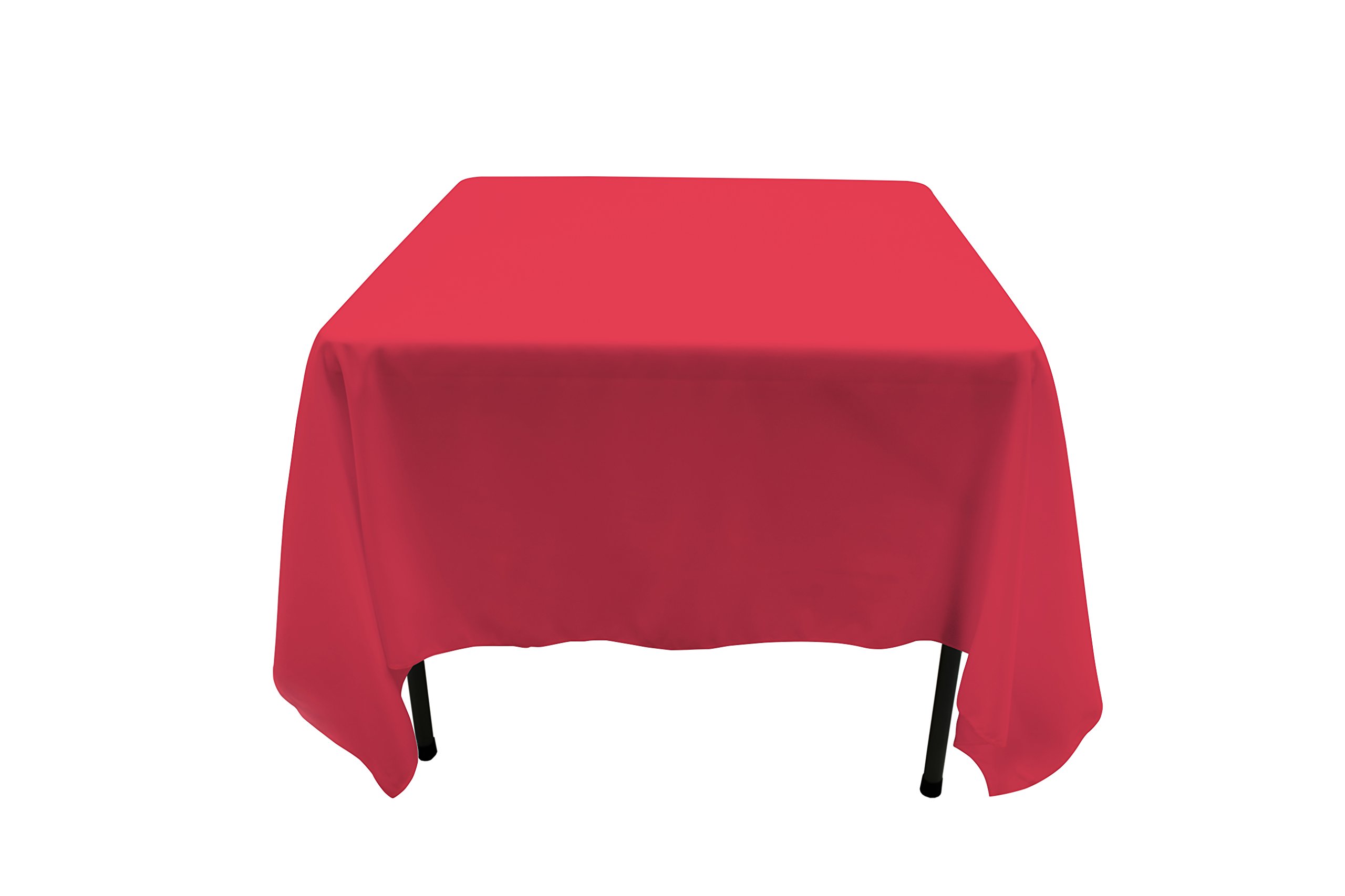 GEFEII 70x70 Inch Red Square Tablecloth - Premium Polyester Fabric for Weddings, Parties, Restaurants, Banquets, Dining & Picnic Decor - Waterproof & Wrinkle-Resistant Table Cover for Indoor & Outdoor Use