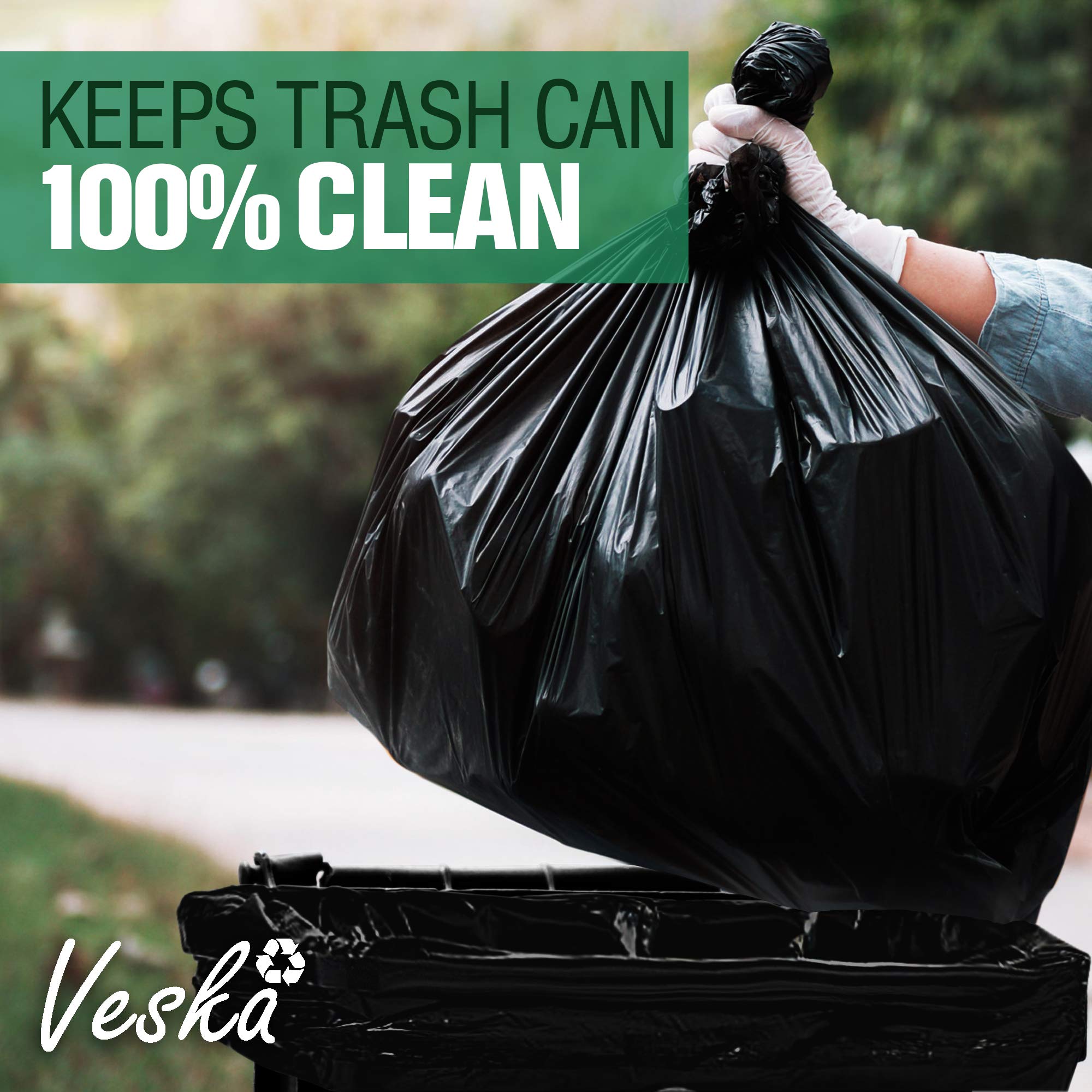 **Heavy Duty 40-45 Gallon Trash Bags with Ties (50 Count) - Extra Large Black Garbage Bags for 39-44 Gallon Trash Cans - Perfect for Kitchen, Office, and Outdoor Use**