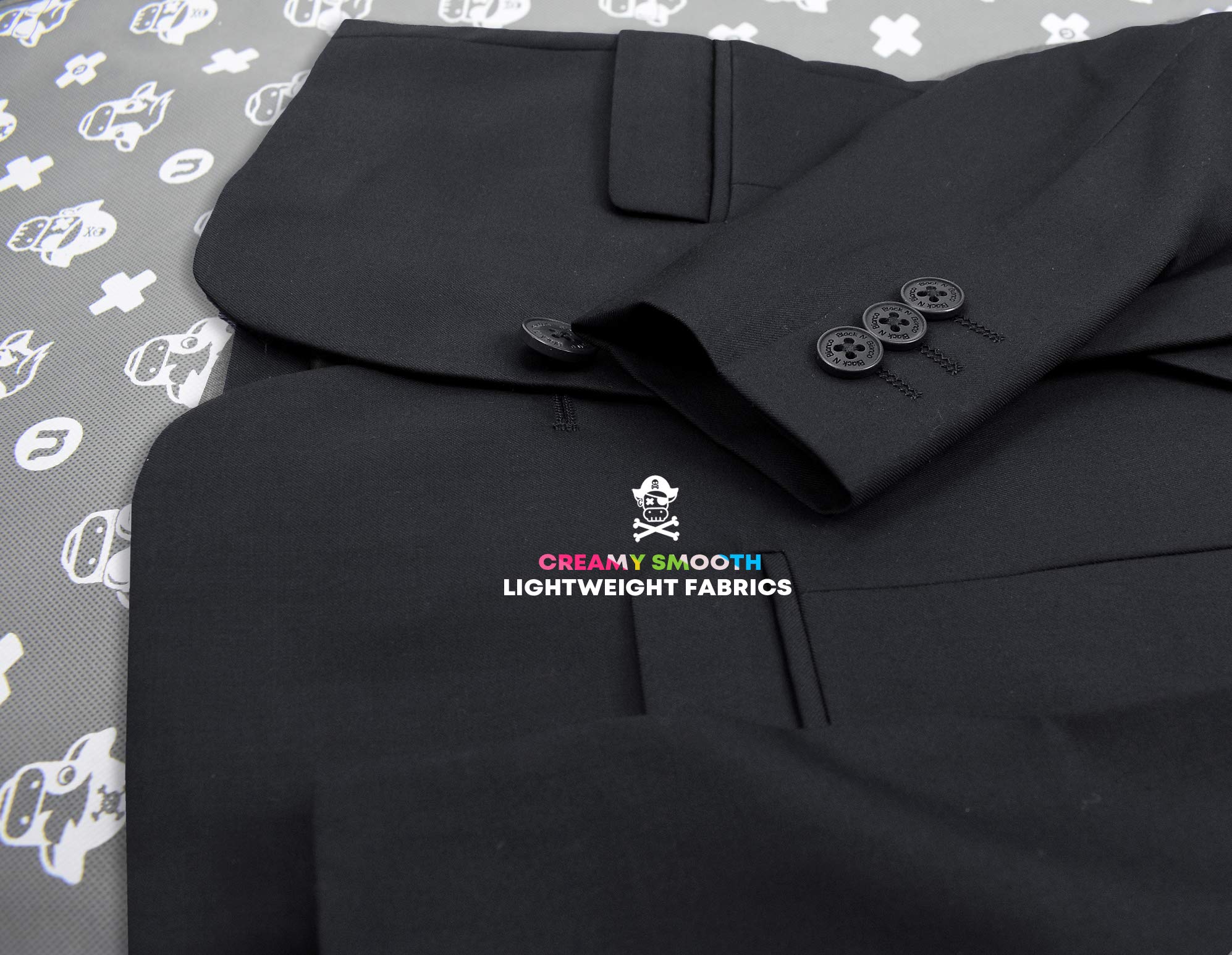Black n Bianco Boys' First Class Slim Fit Suits - Lightweight Formal Blazer & Pants Set for Weddings, School Photos & Special Occasions | Baby Muffin Collection