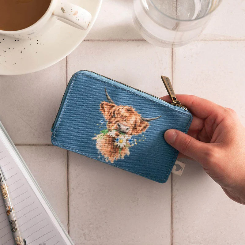 Wrendale Designs Cow Print Card Holder & Coin Purse - Stylish Leather Wallet for Women | Perfect for Credit Cards, Cash, and Everyday Use