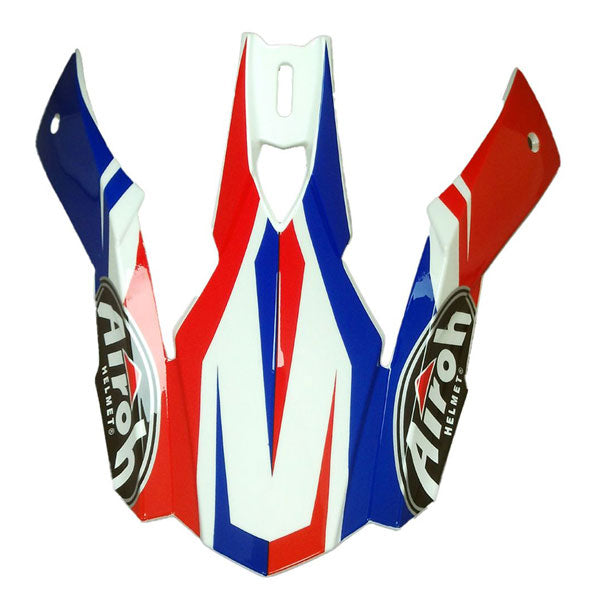 Airoh Peak For Switch Impact Gloss Blue/White/Red Motorcycle Helmet - Lightweight & Durable for Off-Road Riding & Adventure Racing