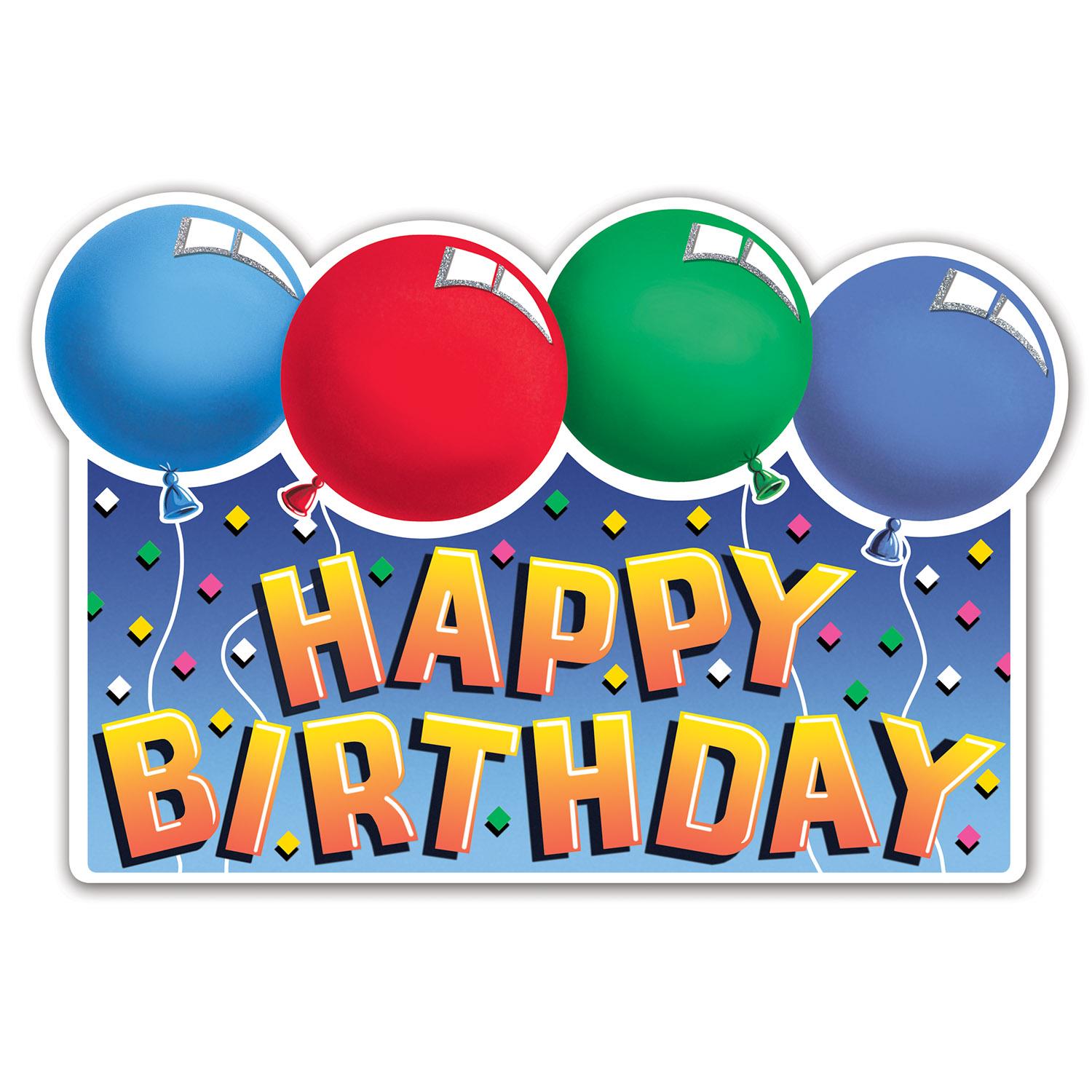 12 Pack Beistle Glittered Happy Birthday Sign - Party Decorations for Birthday Celebrations, Baby Showers & Special Events