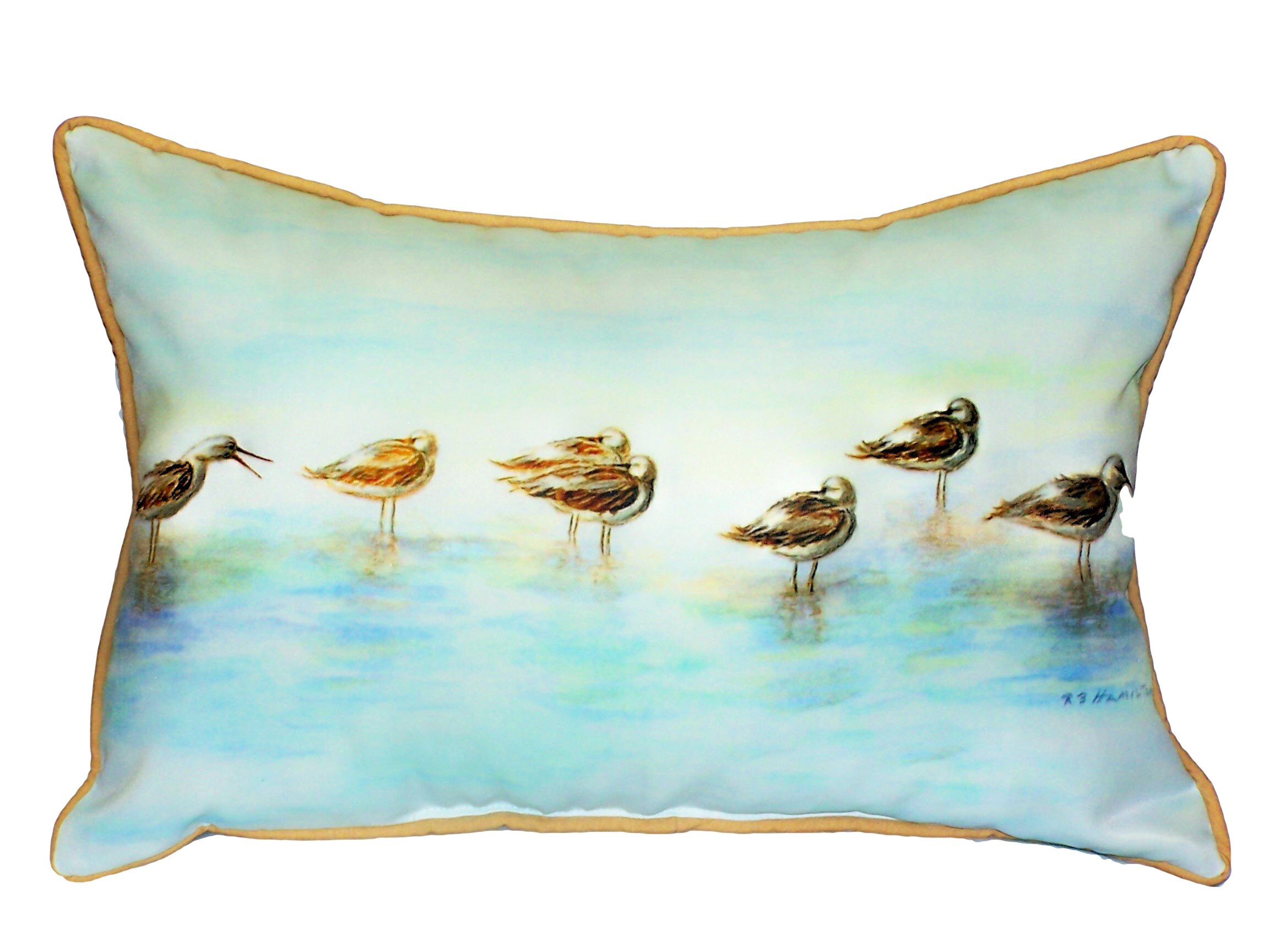 Betsy Drake Avocets Decorative Throw Pillow 16x20 Inches - Perfect for Sofa, Bed & Home Decor