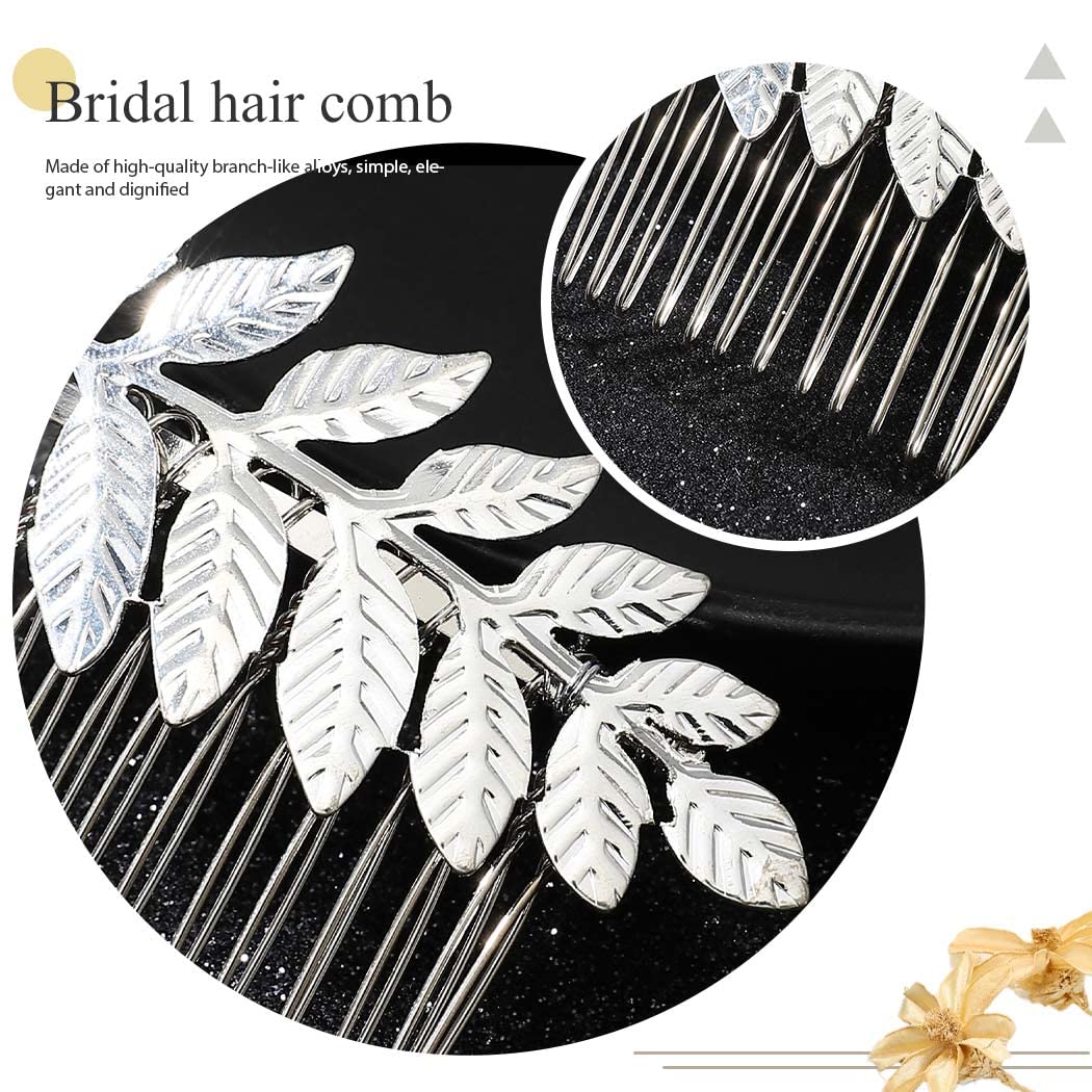 Elegant Silver Latious Leaf Bridal Hair Comb - Vintage Wedding Hairpiece for Women & Girls | Perfect for Brides, Bridesmaids, and Special Occasions