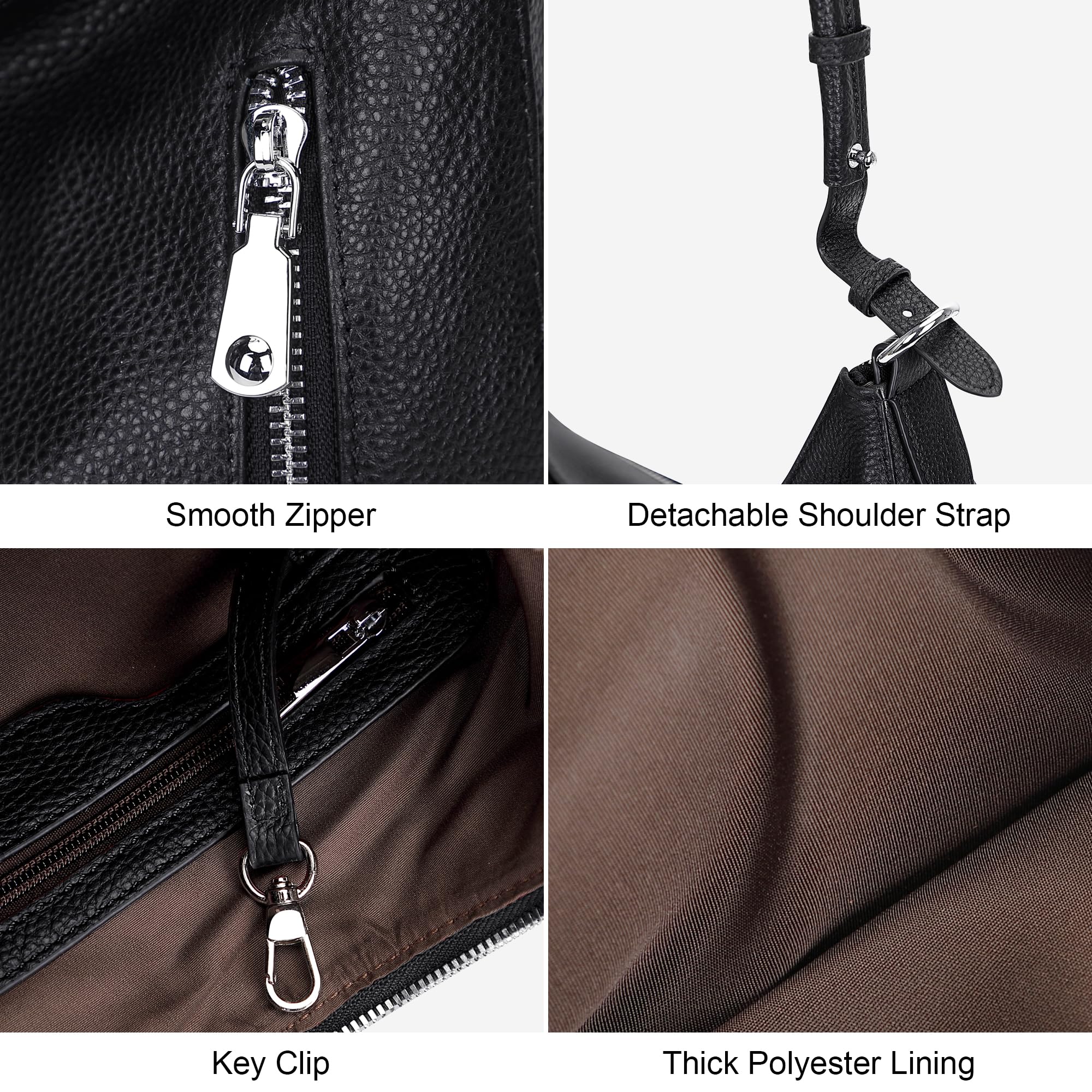 Genuine Leather Hobo Shoulder Bag for Women - Stylish Crossbody Purse & Handbag - Medium Size - Perfect for Work, Travel & Everyday Use