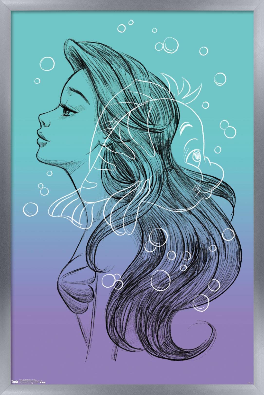 Disney The Little Mermaid Sketch Wall Poster - 22.375