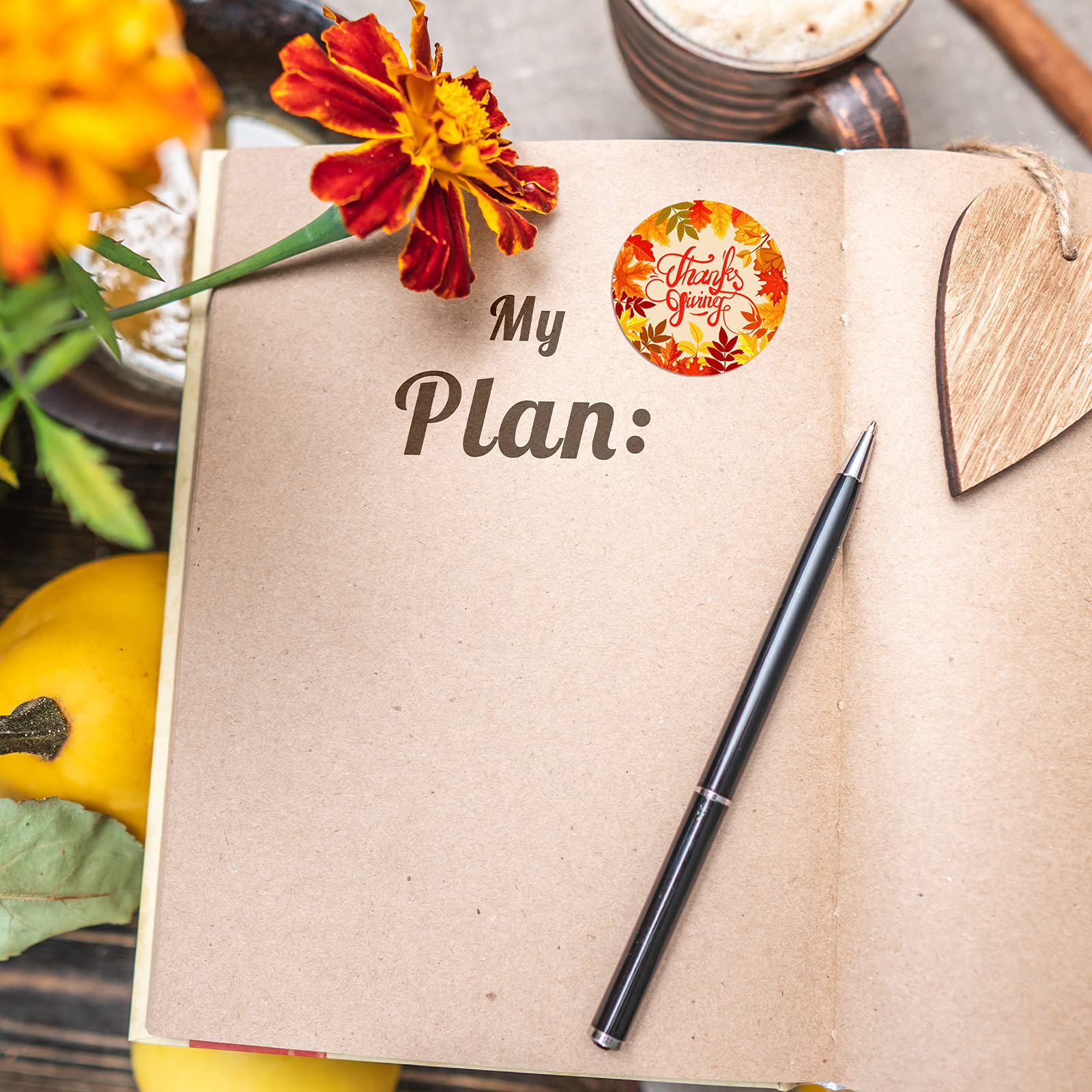 Zonon 1000-Piece Thanksgiving Stickers Set - Funny Turkey, Pumpkin & Maple Leaf Adhesive Decals for Fall Party Decorations | Perfect for DIY Crafts, Scrapbooking, Gift Wrapping & Autumn Festival Celebrations