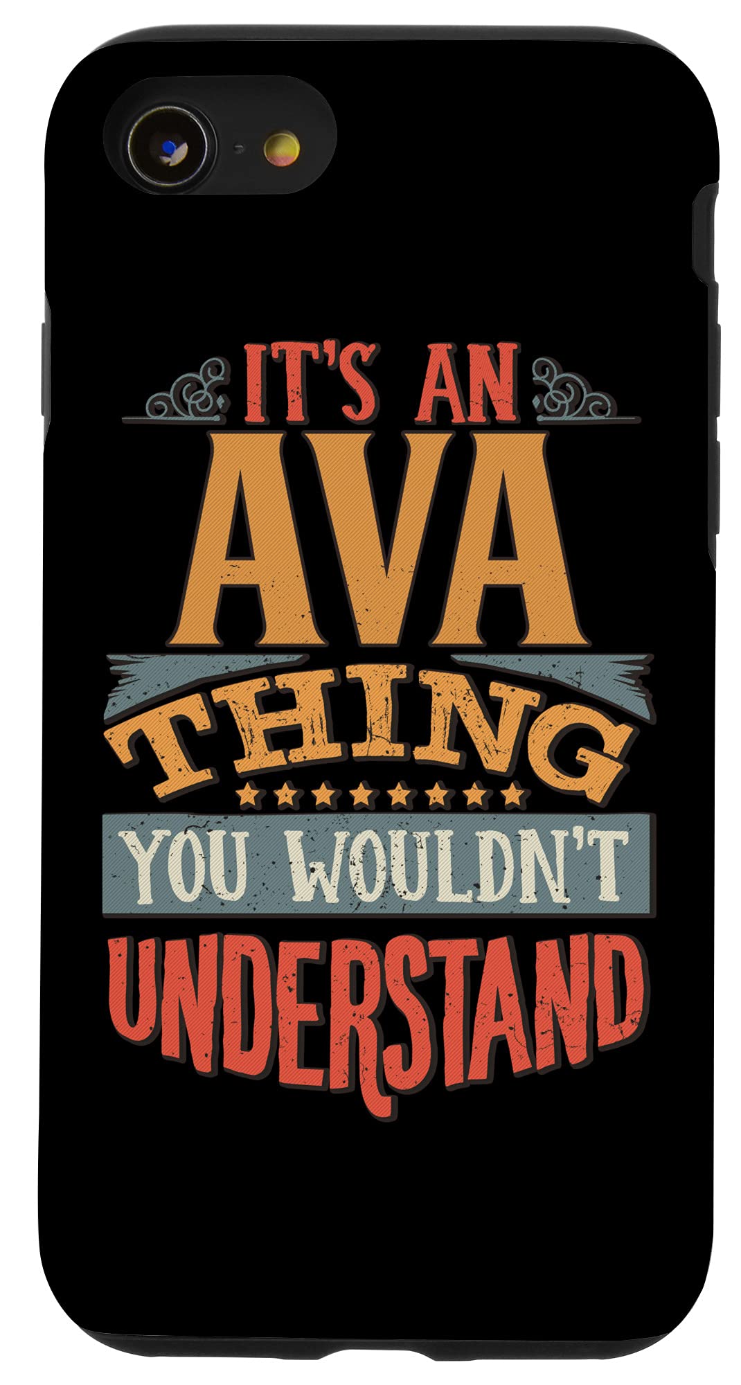 iPhone SE (2020) / 7 / 8 Ava Name Case - Custom Engraved Phone Cover for Women & Girls - Perfect Gift for Birthday, Anniversary & Valentine's Day