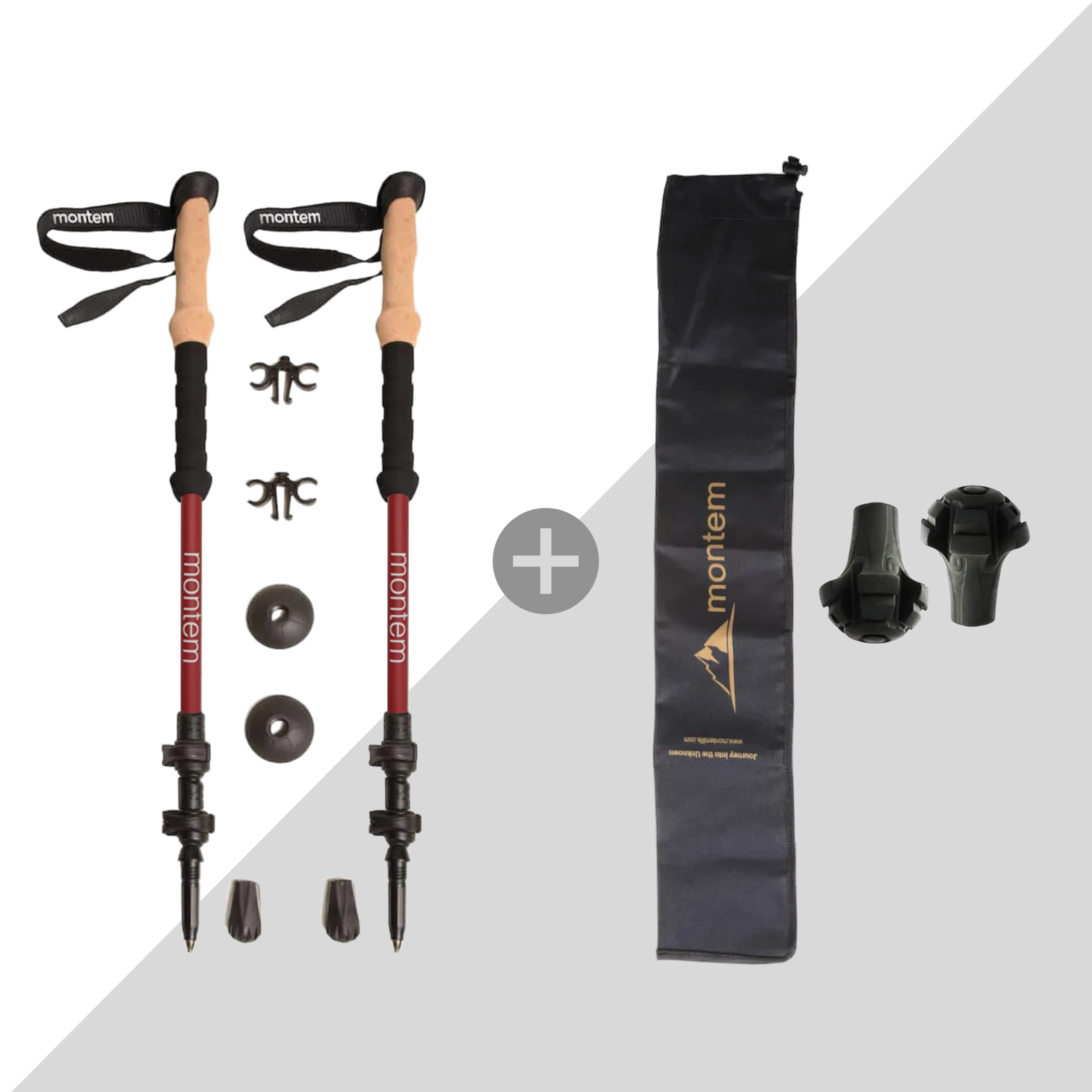 Montem Ultra Light 100% Carbon Fiber Trekking Poles - Pair of 2 (Quick Lock, Foldable, Weatherproof) for Hiking, Walking & Backpacking - Perfect for Mountain Trails, Camping & Outdoor Adventures