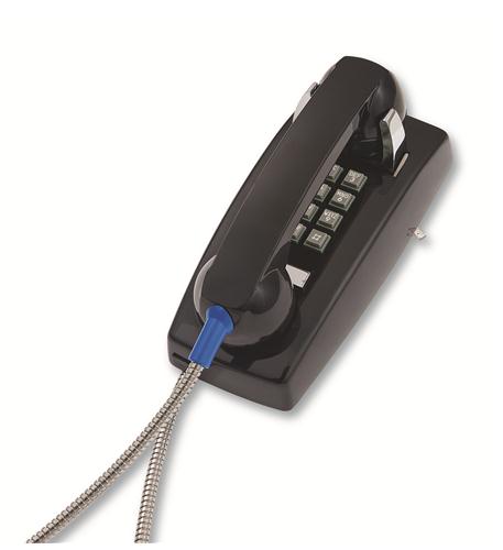 255400AHC20M ITT 2554 AHC BK Wall Phone with Metal Cradle - Vintage Style Rotary Dial Telephone for Home, Office & Retro Decor