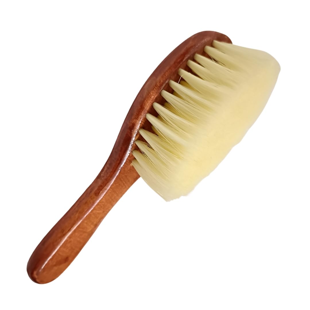 GuitarGoo® Wooden Handle Hair & Beard Brush - Soft Bristles for Barber, Salon & Home Use - Gentle Detangling & Styling Tool (Pack of 1) - Perfect for Haircuts, Grooming & Daily Styling