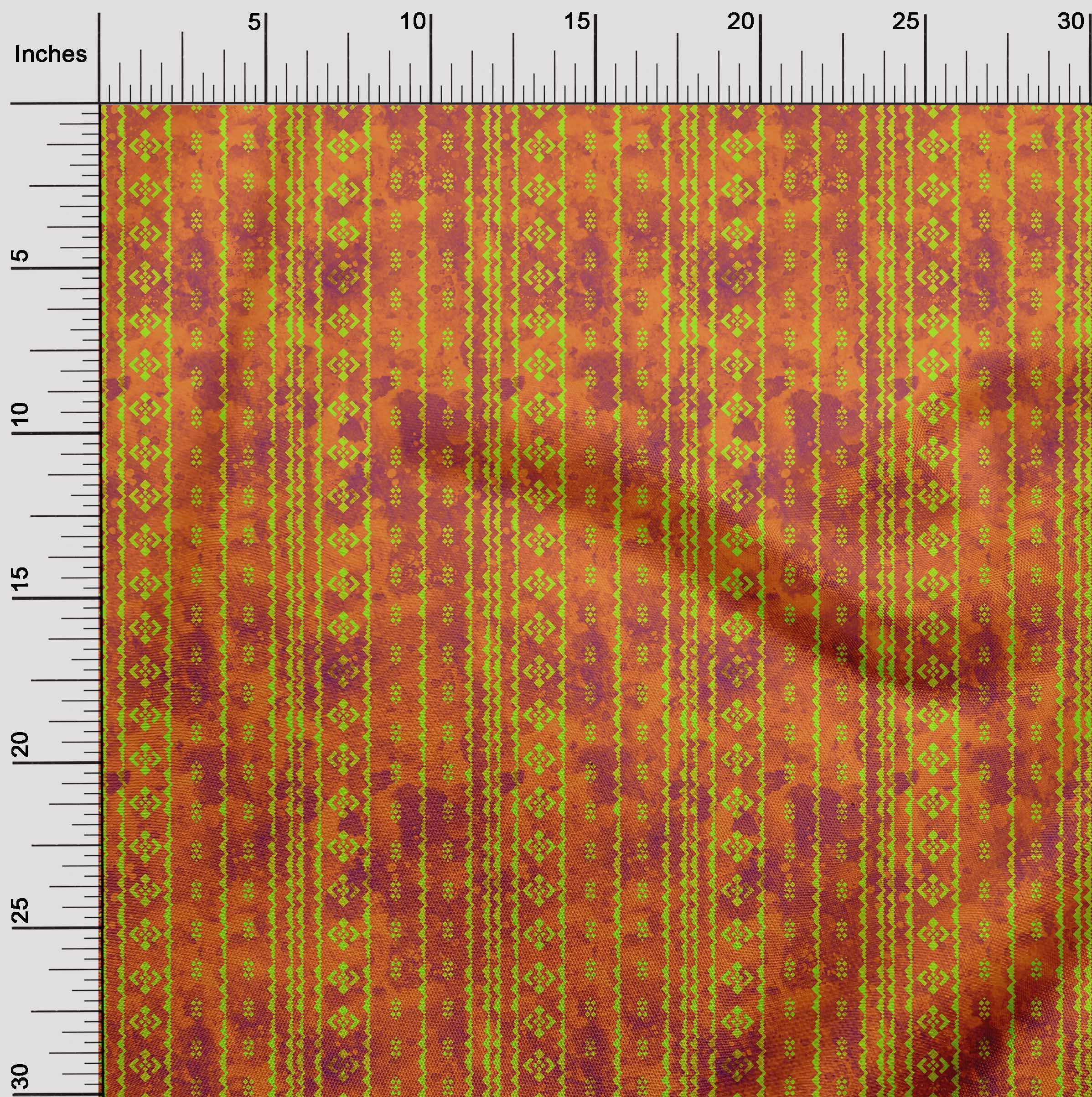 oneOone Velvet Orange Batik Fabric by The Yard - 58 Inch Wide Printed DIY Sewing Material for Clothing, Quilting & Home Decor | Perfect for Dresses, Scarves & Craft Projects