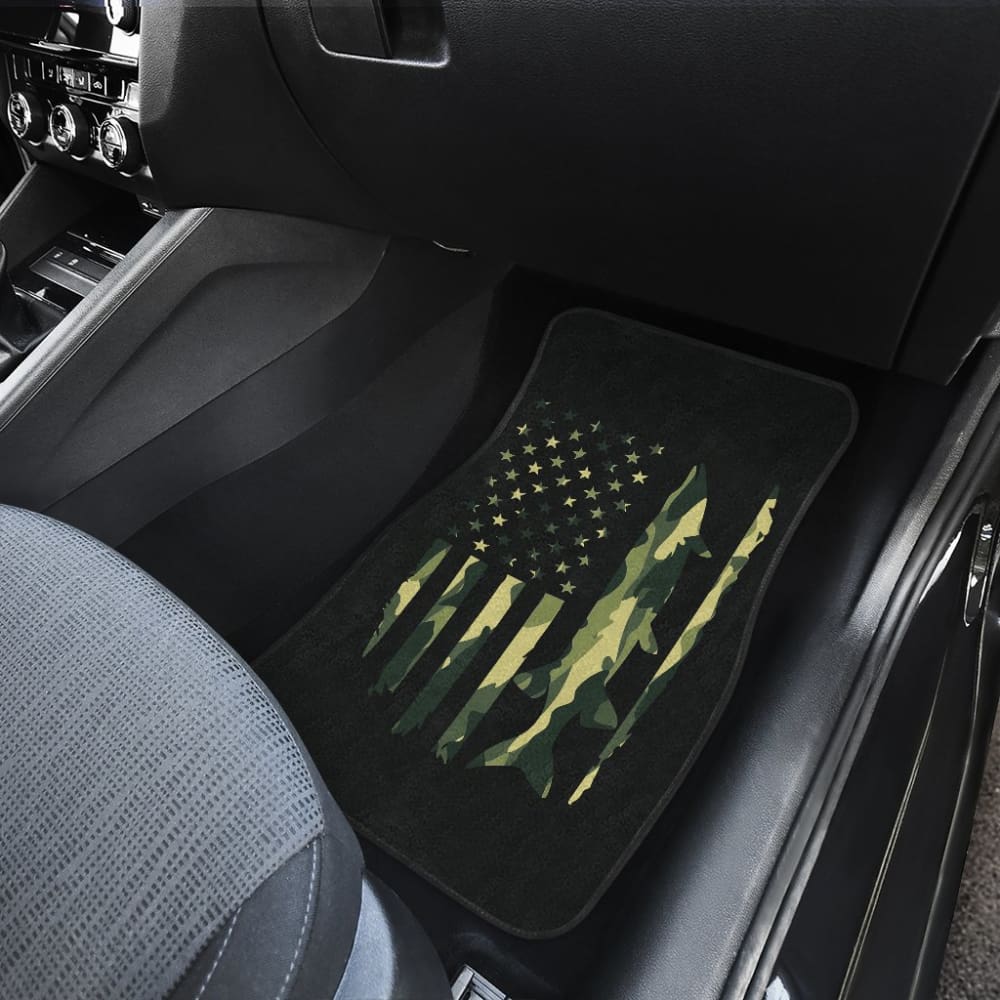Premium Green American Flag Car Floor Mats - All-Weather Protection, Non-Slip Design for Trucks & SUVs - Perfect for Patriotic Decor & Road Trips