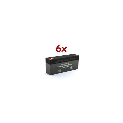 3FM3.3 Replacement 6V 3Ah SLA Rechargeable Battery - Pack of 6 | Compatible with Security Systems, Emergency Lights & Backup Power Supplies
