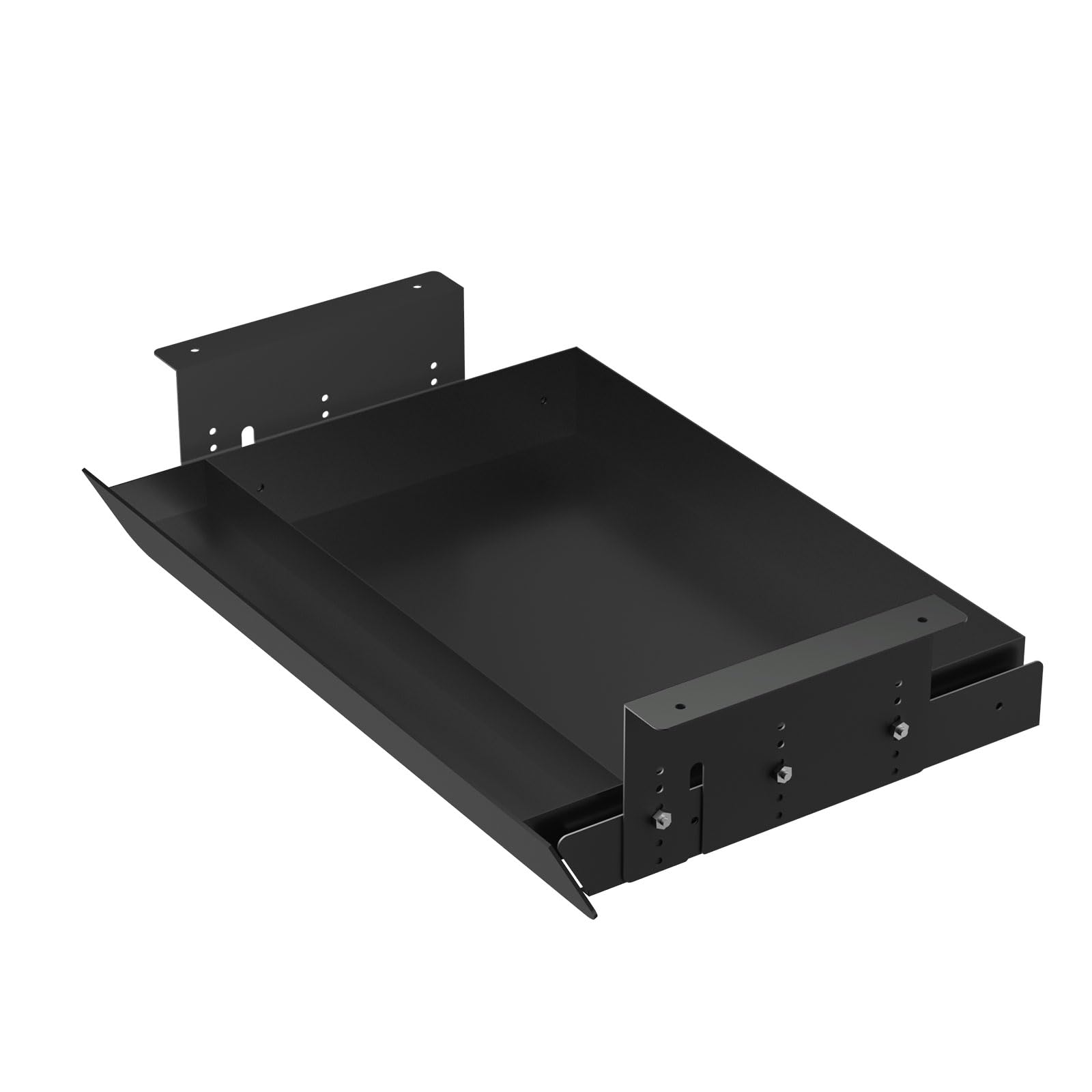 Under Desk Sliding Pull-Out Drawer - Height Adjustable Storage Organizer for Standing Desk (Fits Tables with Front Crossbar, 3.5