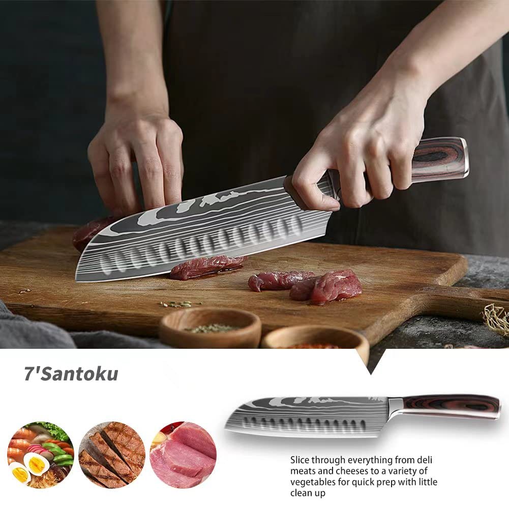 Premium 5-Piece German Stainless Steel Kitchen Knife Set (3.5-8 Inch) - Chef Knives with Storage Box for Slicing, Dicing & Food Prep - Perfect for Home Cooks & Professional Chefs