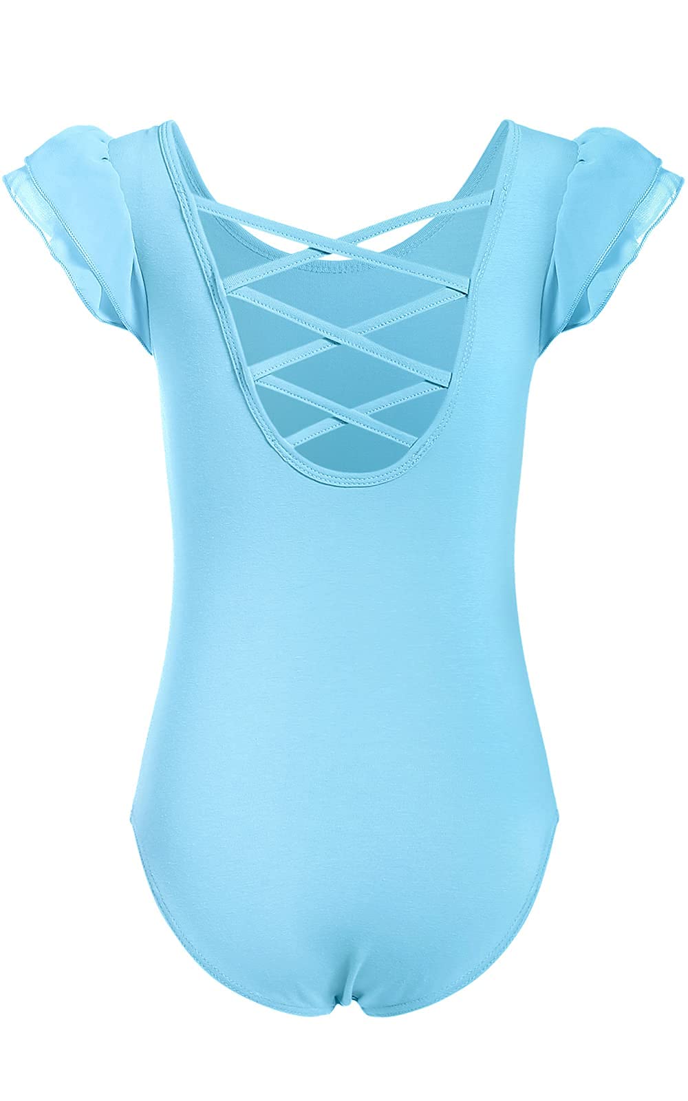 MERIABNY Girls Ballet Leotards with Ruffle Sleeves - Dance Outfits for Ballet, Gymnastics & Performance (Ages 3-9) - Perfect for Dance Class, Recitals & Ballet Practice