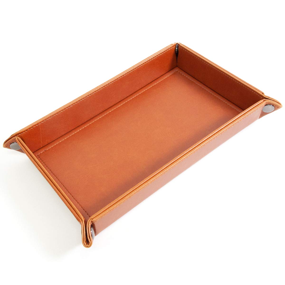 Vegan Leather Utility Tray for Keys, Phone & Accessories - Multi-Purpose Organizer for Watches, Office, Home & Car - Stylish Desktop & Entryway Storage Solution