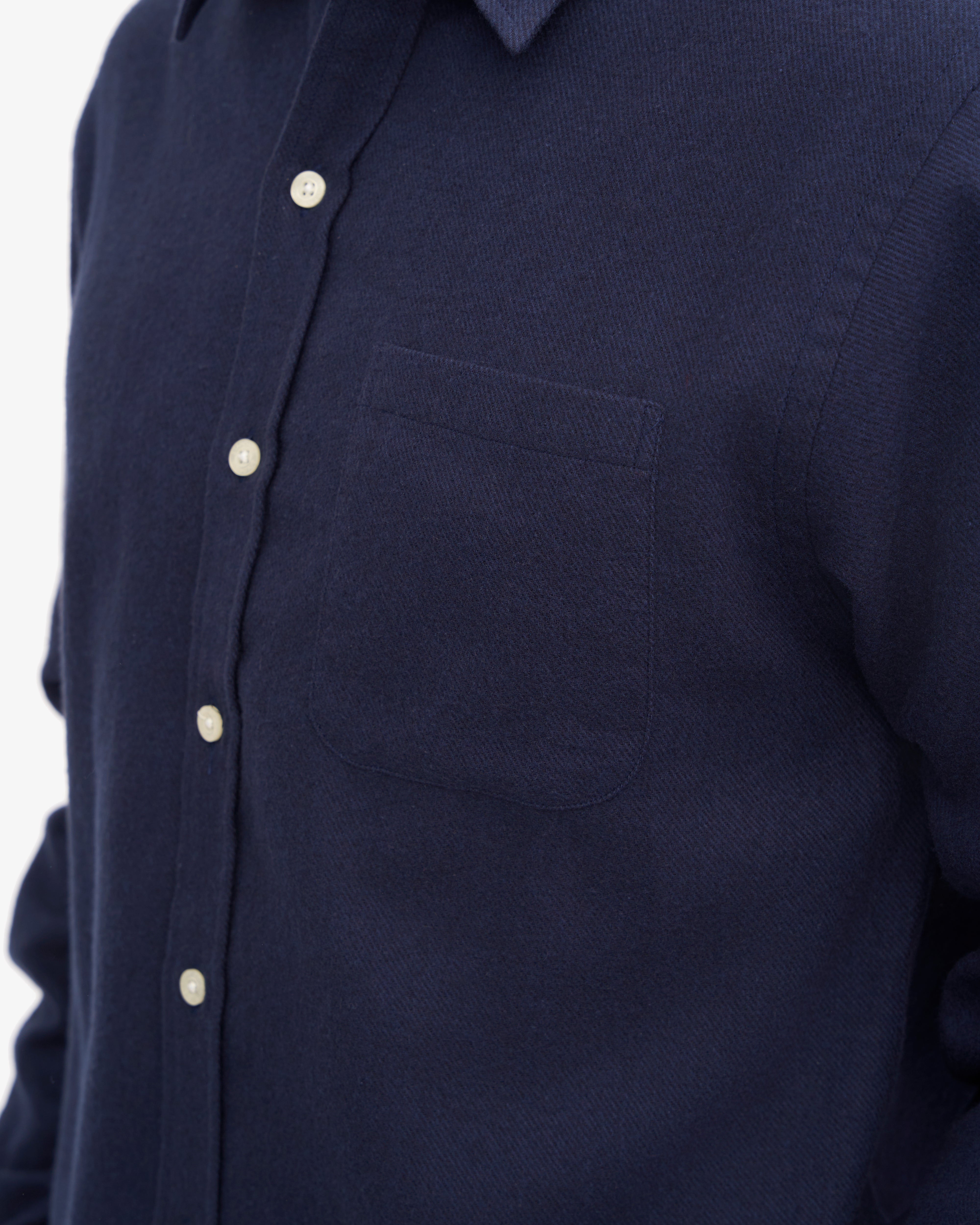 Organic Flannel Shirt for Men - Soft 100% Cotton Navy Blue Plaid Button Down Shirt - Perfect for Casual Wear, Outdoor Activities & Layering in Fall/Winter