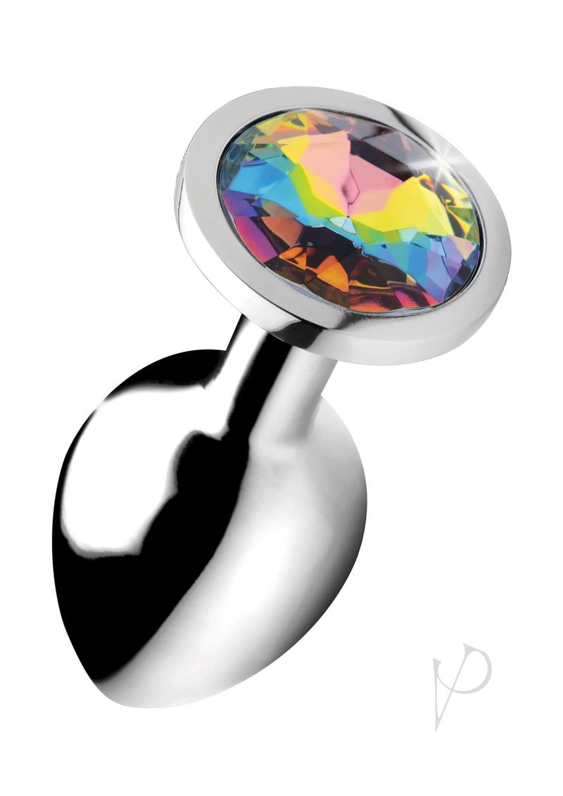 Booty Sparks Rainbow Prism Gem Anal Plug - Medium Size | Vibrant Silicone Butt Plug for Adults | Perfect for Sensual Play & BDSM Exploration
