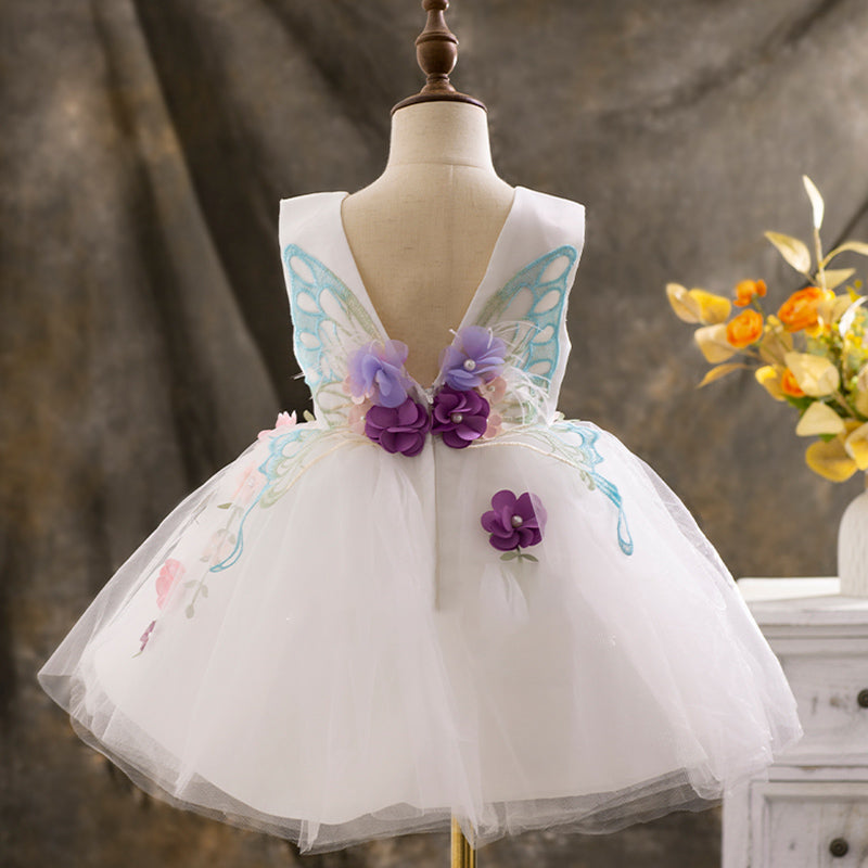 Butterfly Beauty Pageant Dress for Baby Girls - Toddler Christening Gowns & Baptism Outfits - Perfect for Special Occasions, Photo Shoots & First Birthday Parties
