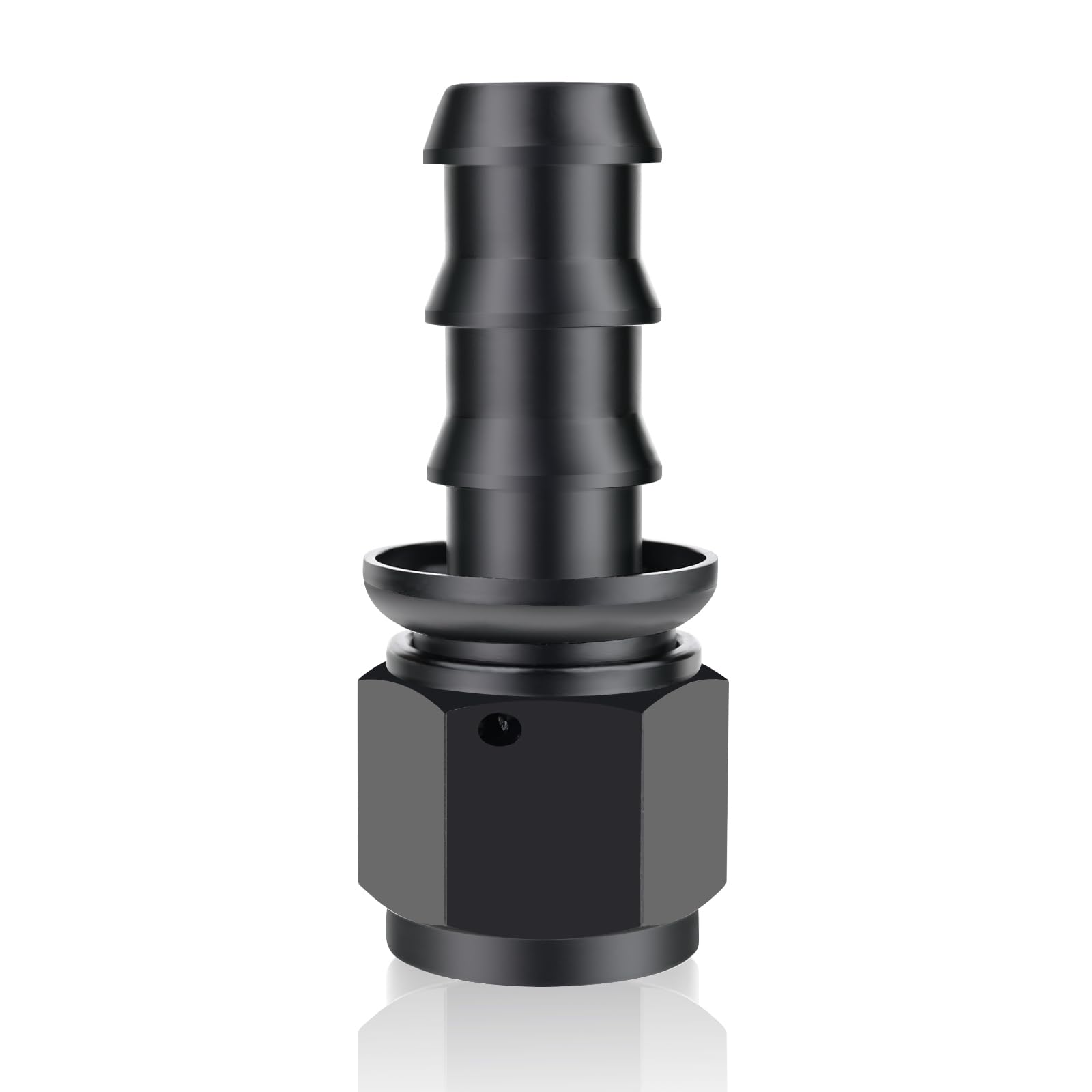 10AN Straight Push Lock Swivel Hose End Fitting - Reusable Anodized Aluminum Alloy Black Connector for Fuel, Oil & Coolant Lines (0 Degree) - Perfect for Automotive, Marine & Industrial Applications