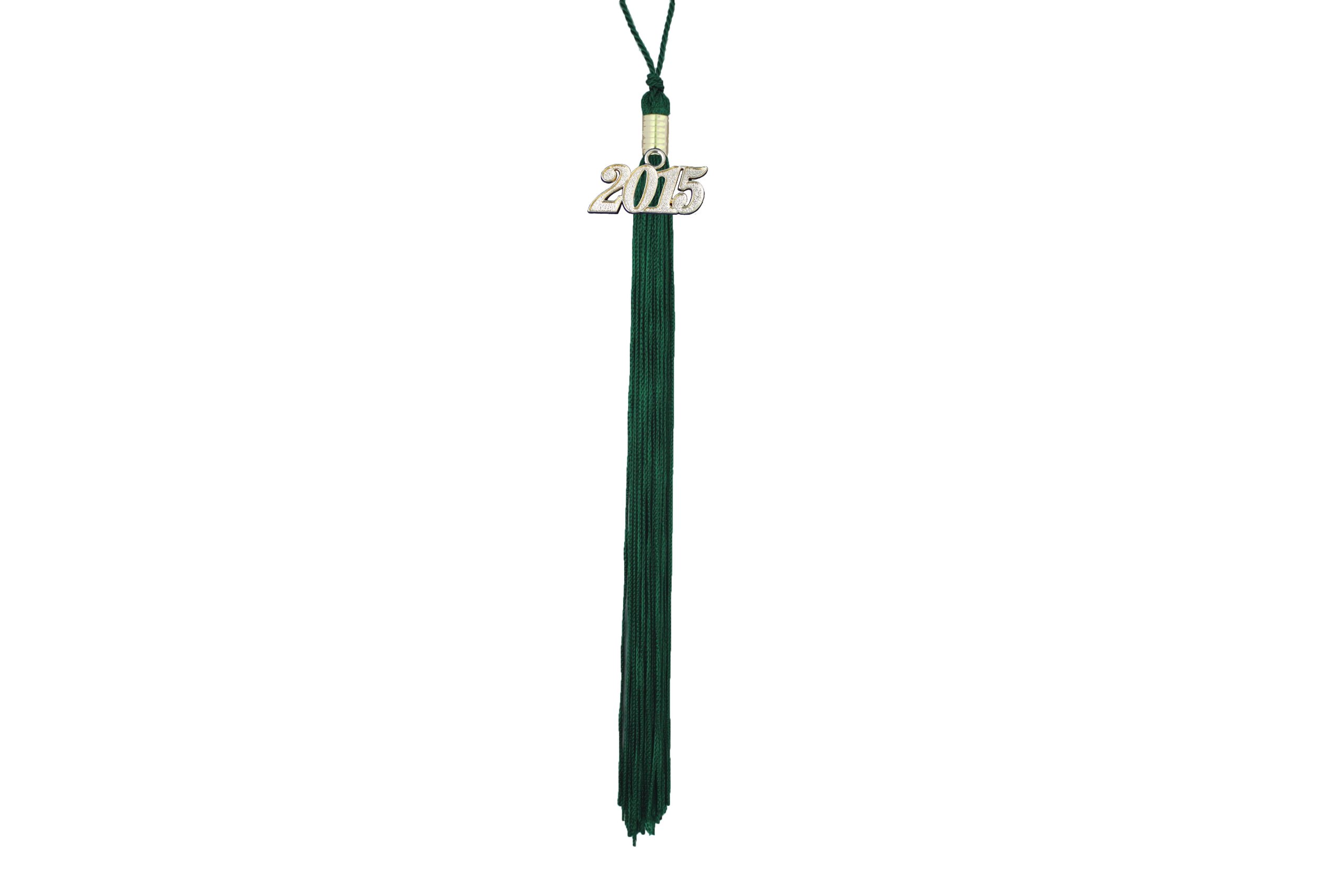 2015 Graduation Tassel with Year Charm - Green Book-Themed Keepsake for Graduation Ceremonies, Yearbook Signing & School Memorabilia