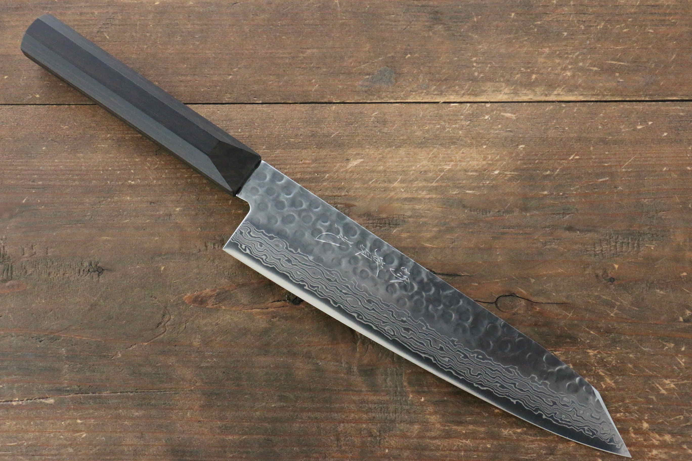 Premium Jikko VG10 17-Layer Damascus Gyuto Chef Knife 200mm - Japanese High-Carbon Stainless Steel Blade with Ebony Wood Handle - Perfect for Sushi, Meat Cutting & Professional Kitchen Use