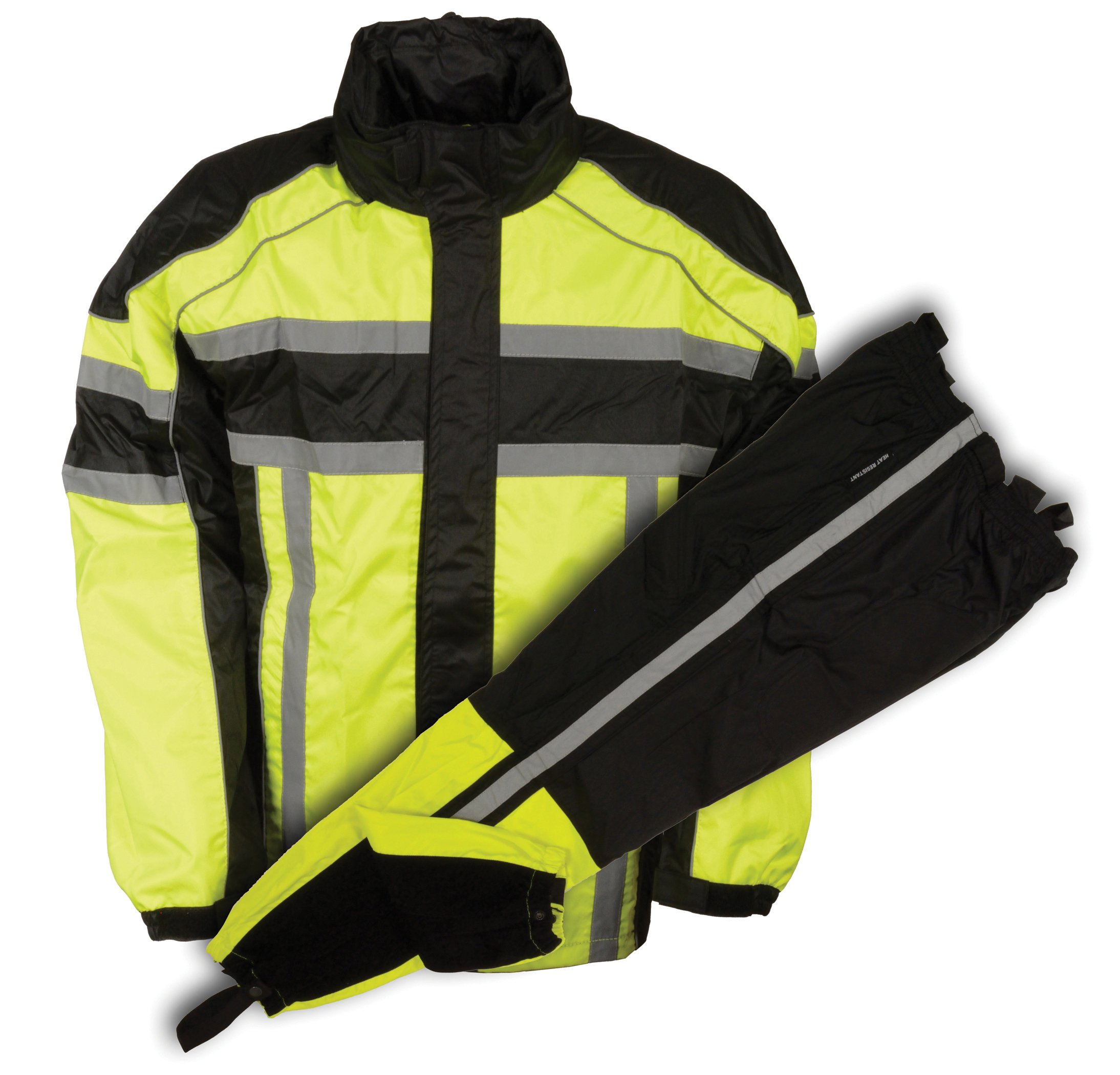 Milwaukee Men's High Visibility Green Rain Suit - Water Resistant Workwear with Reflective Tape (Medium) - Ideal for Construction, Road Work & Outdoor Safety