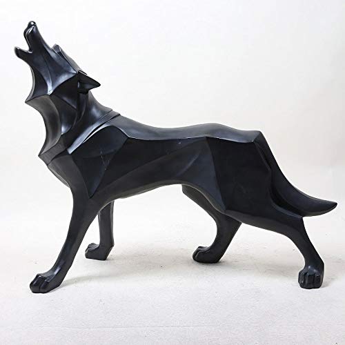 PQKDY Abstract Totem Wolf Dog Statue - Geometric Resin Home Decor Sculpture, Modern Handcrafted Ornament for Living Room, Office & Gift Giving (Color C) | Perfect for Bohemian Decor, Shelf Display & Unique Present Ideas