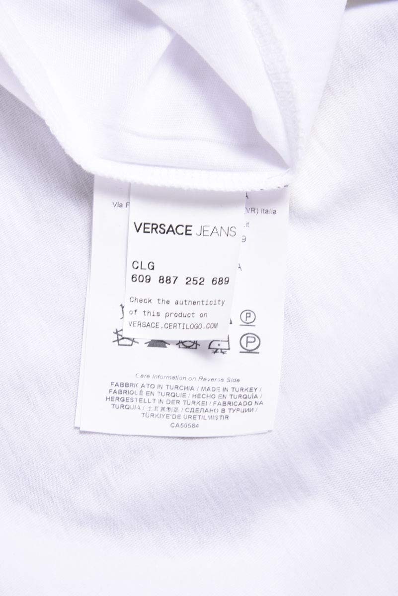 Versace Jeans Men's Cotton T-Shirt - B3GQA7D8 White Jersey for Casual Wear & Street Style | Perfect for Everyday Outfits, Parties, and Summer Fashion