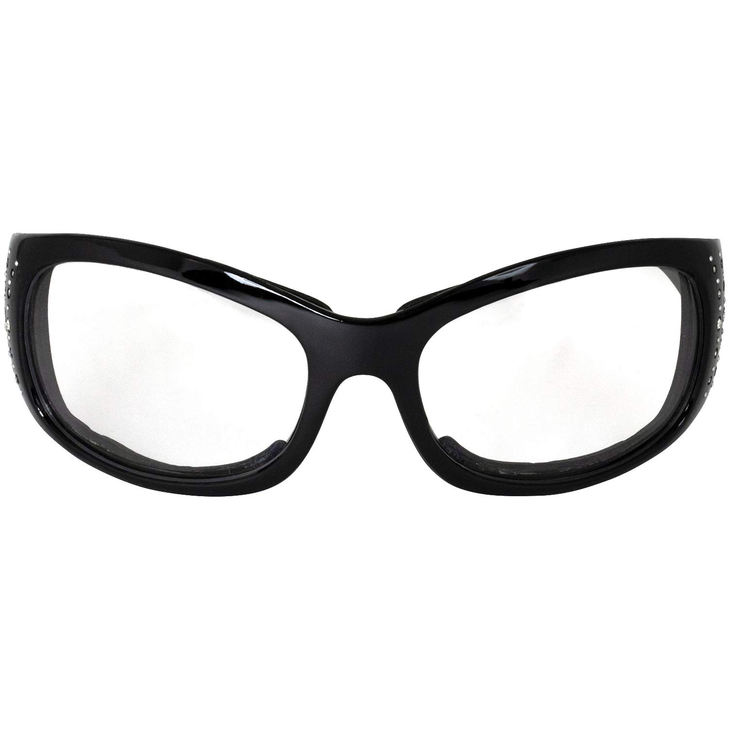 Global Vision Marilyn 2 Plus Padded Motorcycle Glasses for Women - 4 Pairs with Clear, Smoke, Driving Mirror & Blue Mirror Lenses - Perfect for Riding, Driving & Outdoor Sports